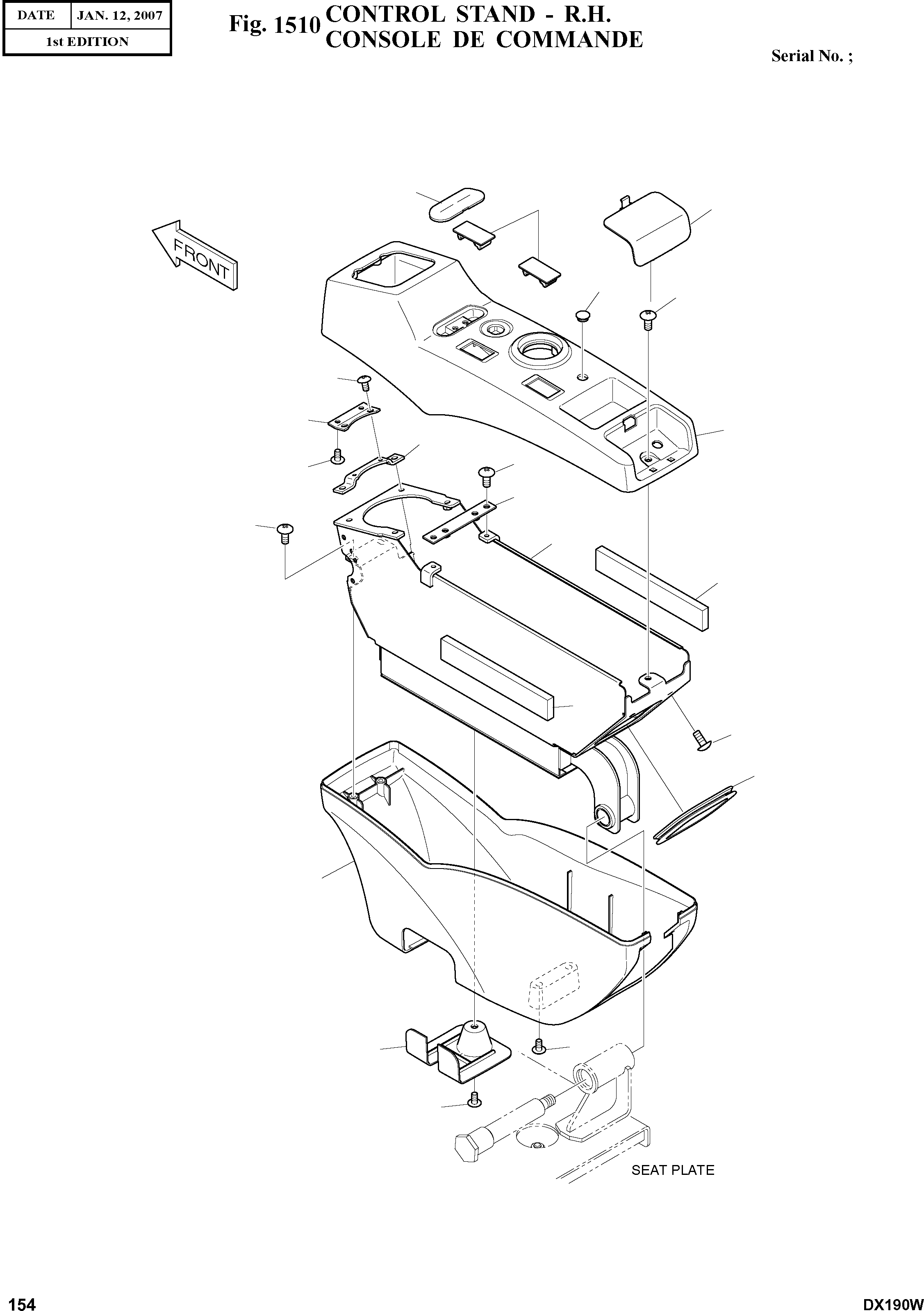 Other: DOOSAN-DAEWOO / DX190W(DX190W) / CONTROL STAND - R.H.(1510 : 1510)