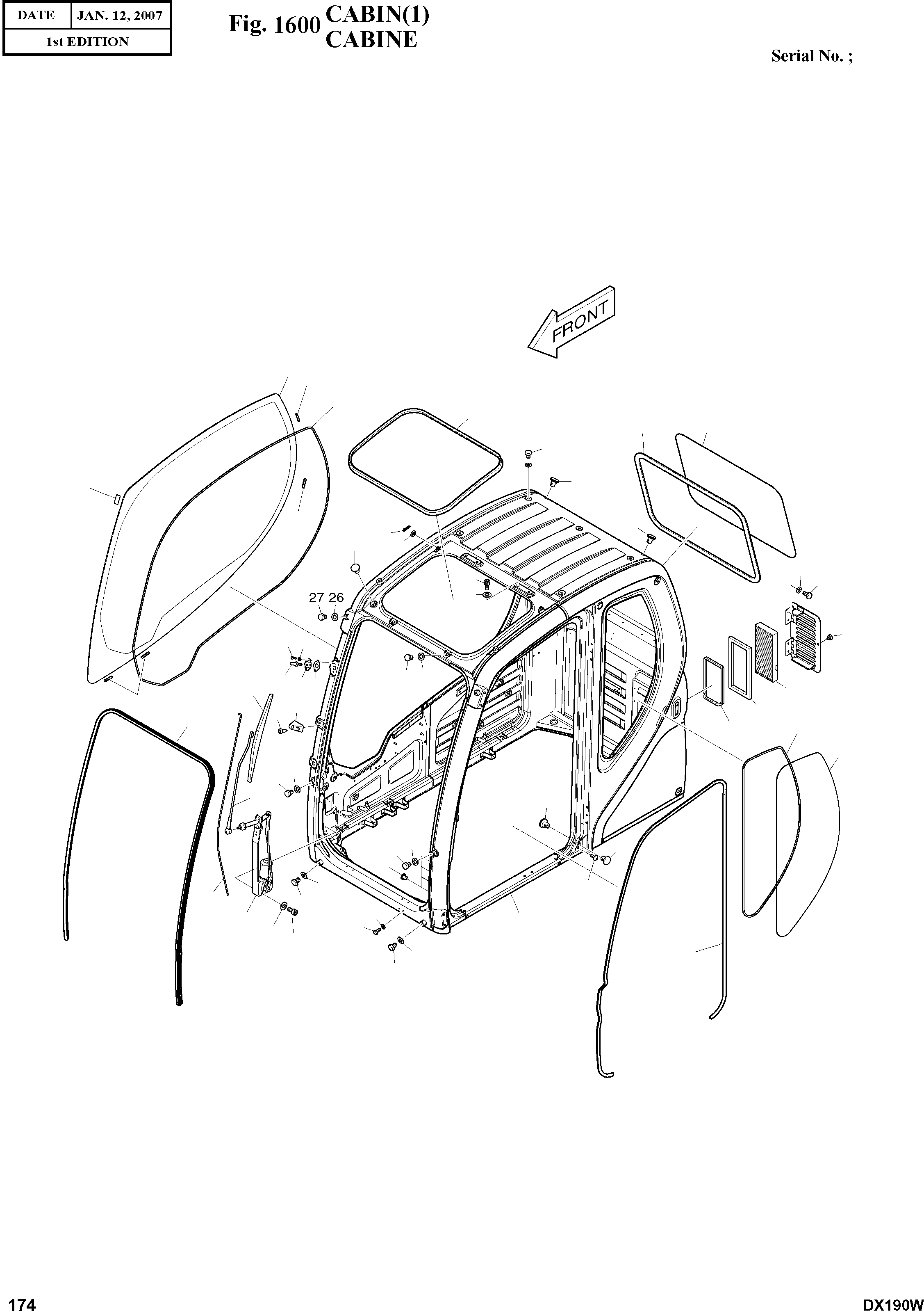 Other: DOOSAN-DAEWOO / DX190W(DX190W) / CABIN(1)(1600 : 1600)