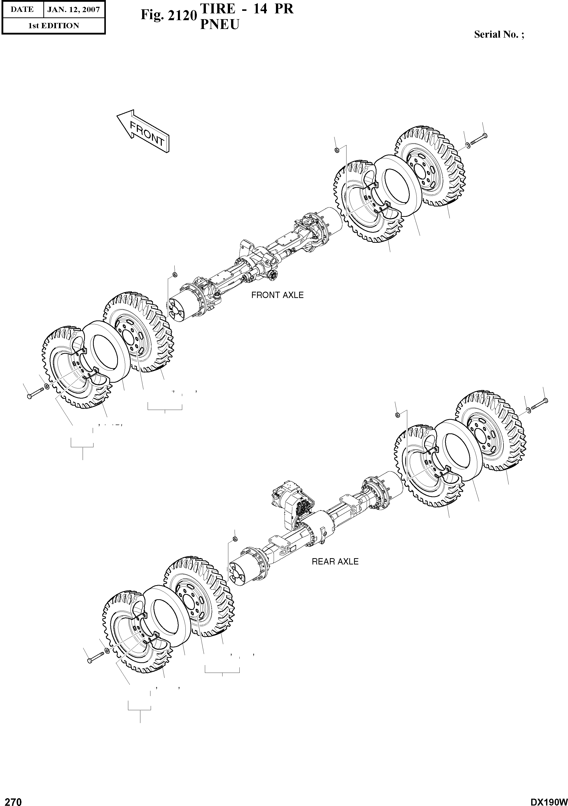 Other: DOOSAN-DAEWOO / DX190W(DX190W) / TIRE - 14 PR(2120 : 2120)
