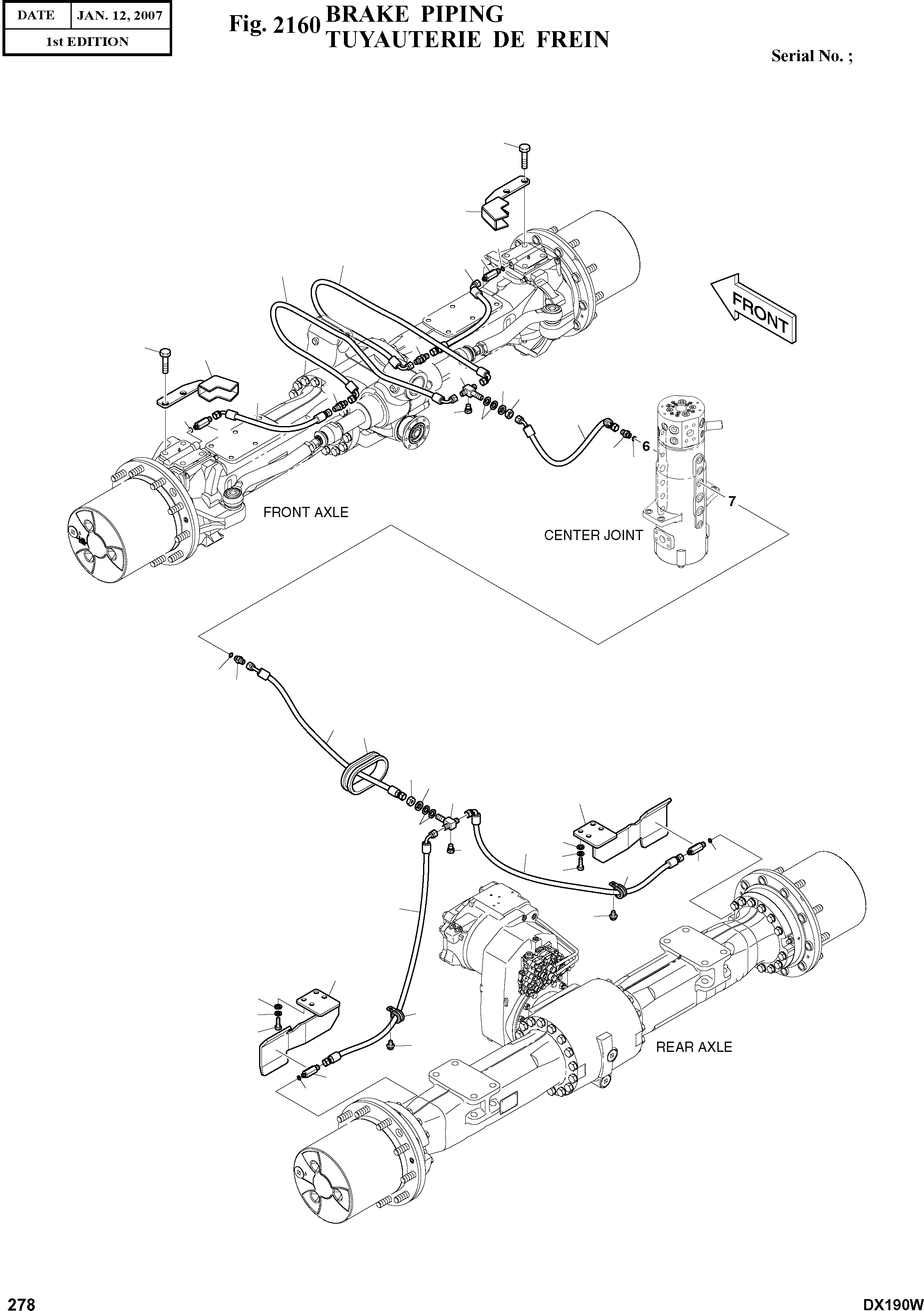 Other: DOOSAN-DAEWOO / DX190W(DX190W) / BRAKE PIPING(2160 : 2160)