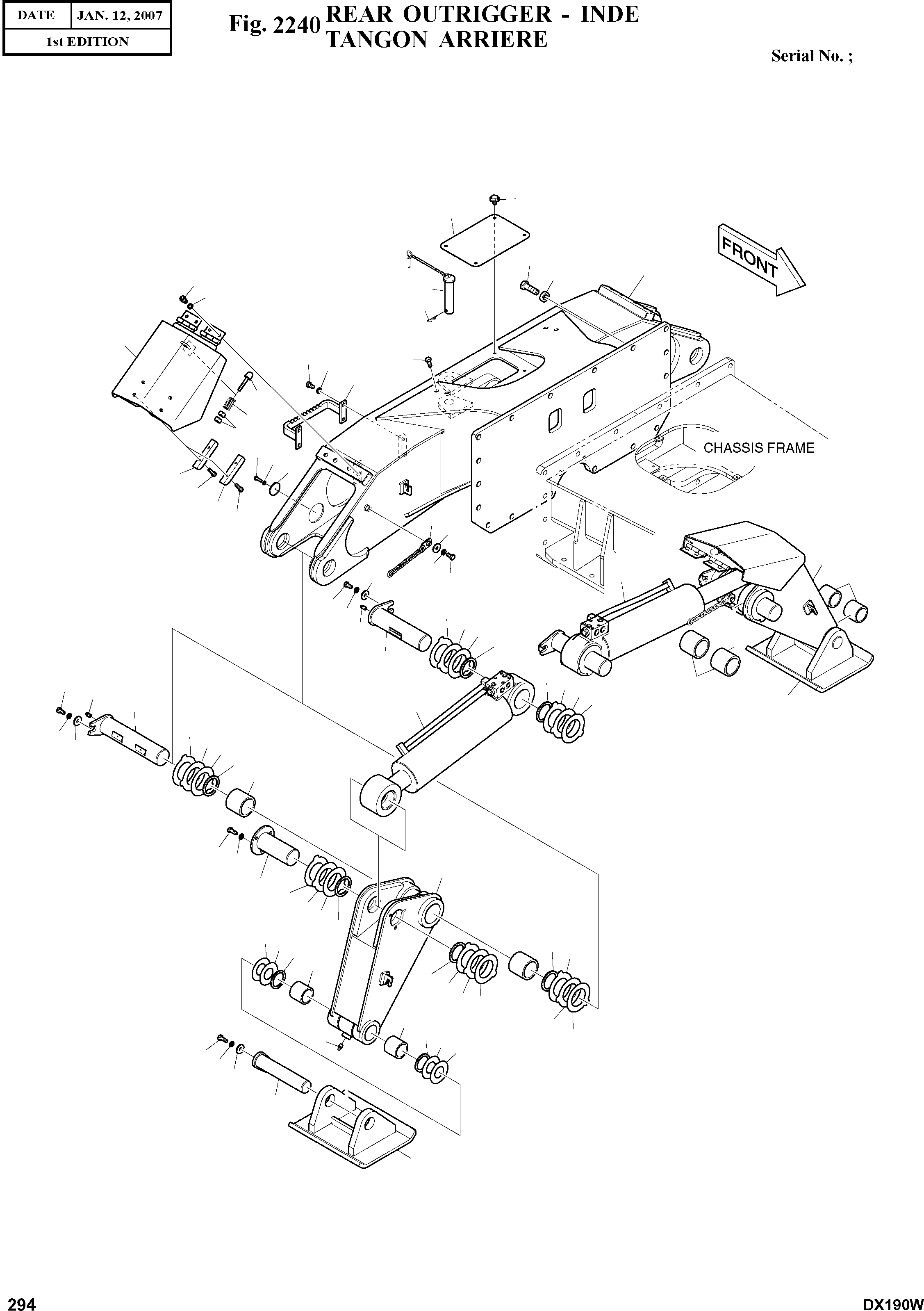 Other: DOOSAN-DAEWOO / DX190W(DX190W) / REAR OUTRIGGER - INDE(2240 : 2240)