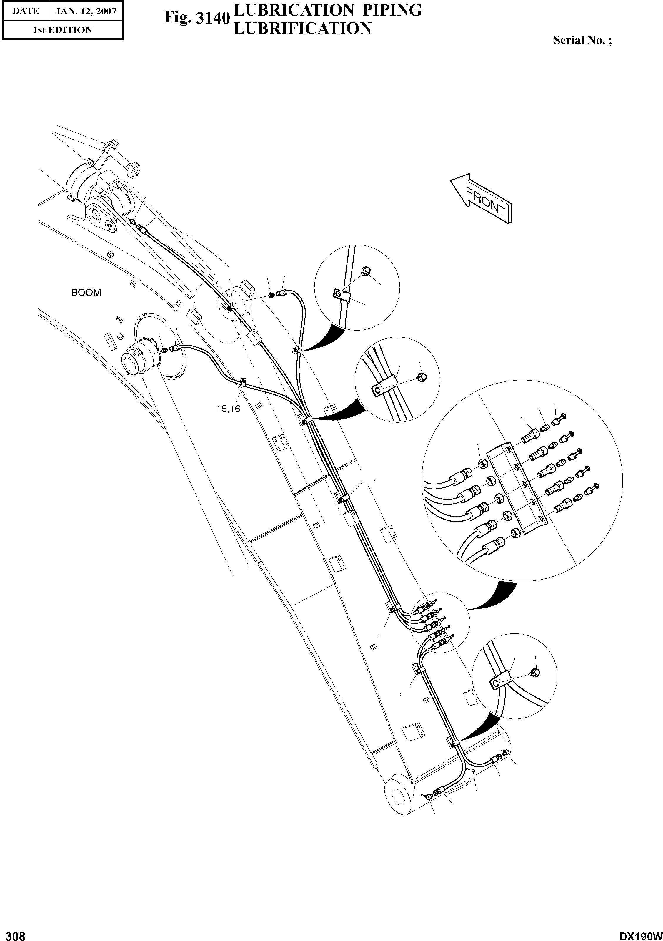 Other: DOOSAN-DAEWOO / DX190W(DX190W) / LUBRICATION PIPING(3140 : 3140)