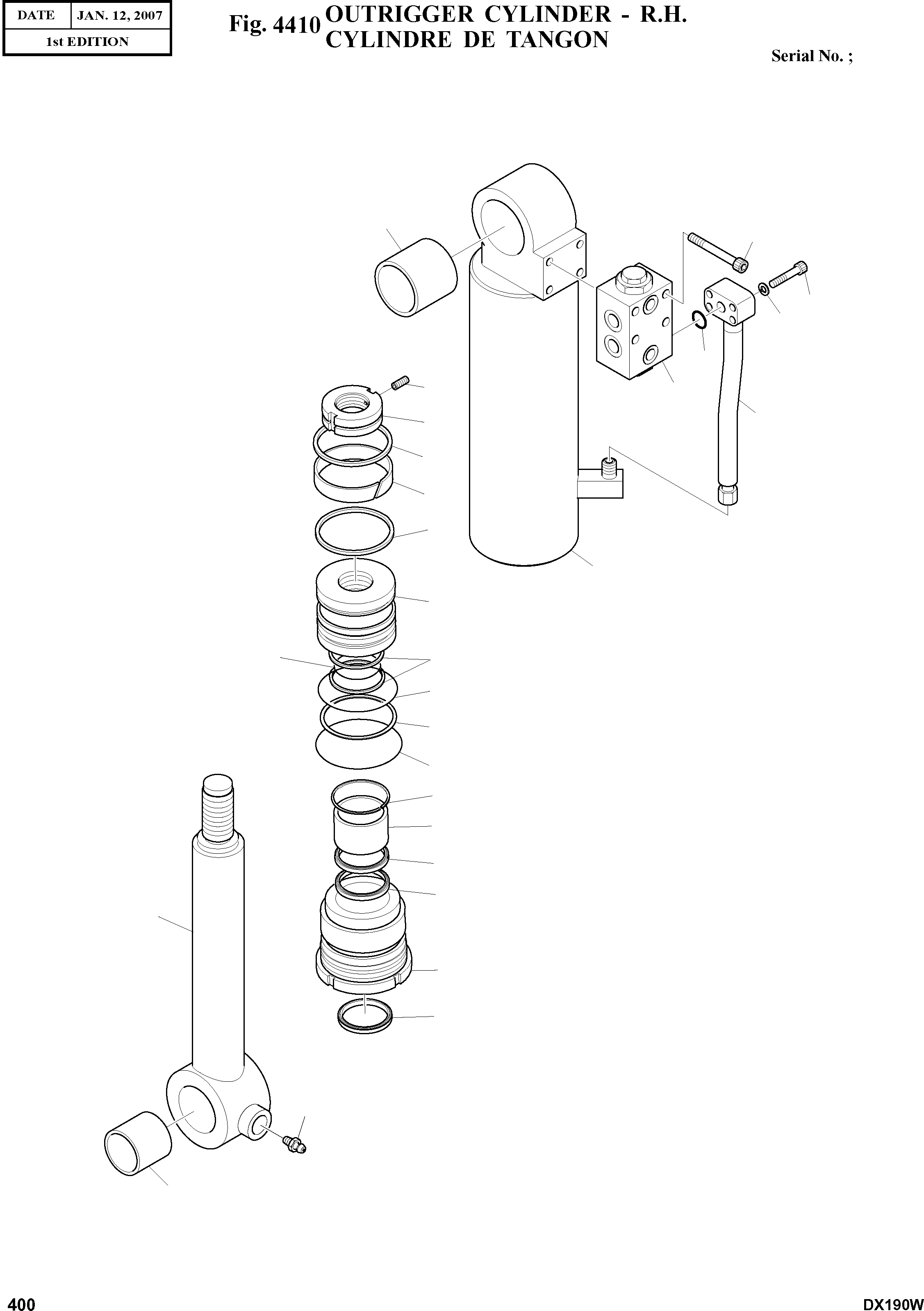 Other: DOOSAN-DAEWOO / DX190W(DX190W) / OUTRIGGER CYLINDER - R.H.(4410 : 4410)