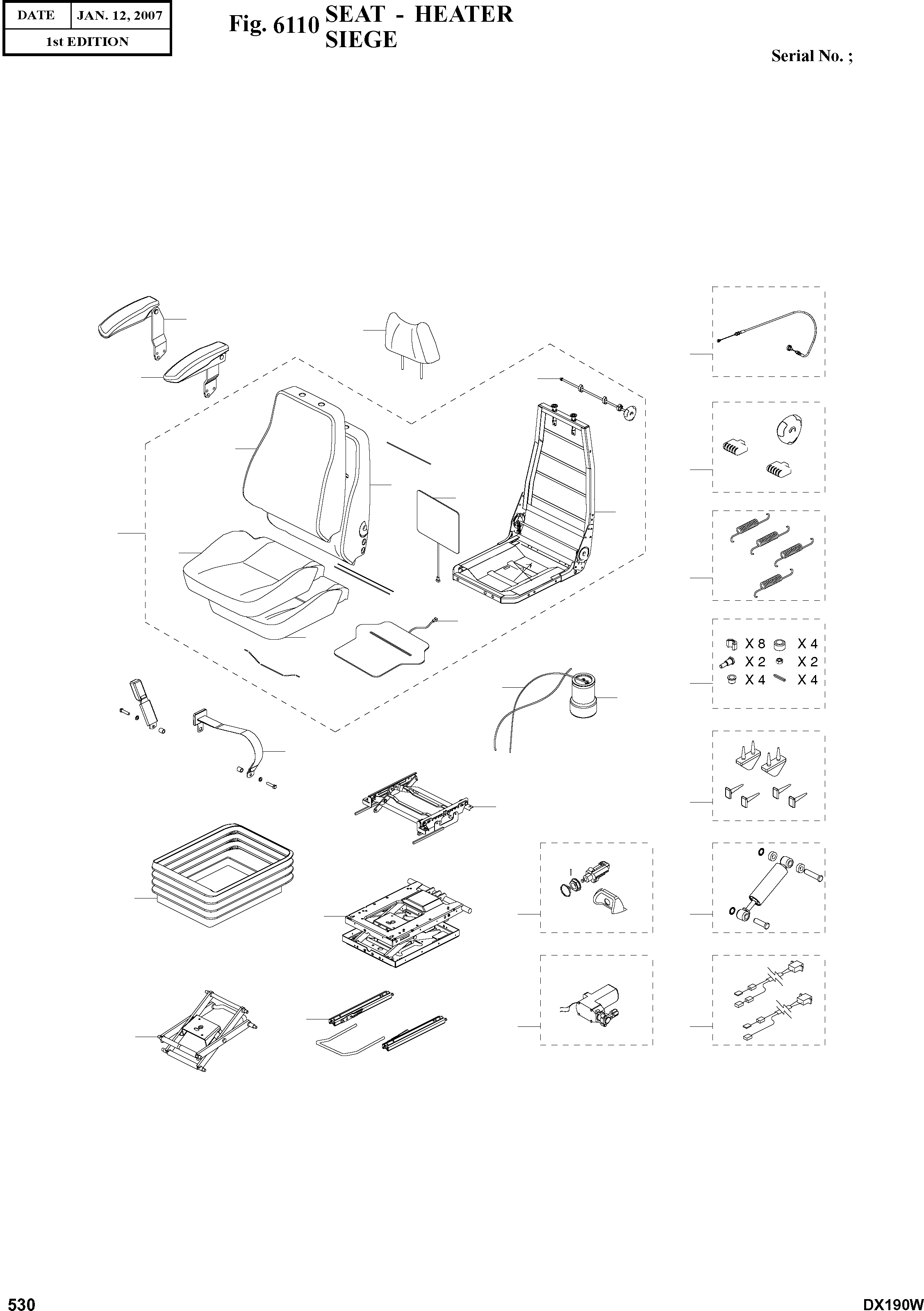 Other: DOOSAN-DAEWOO / DX190W(DX190W) / SEAT - HEATER(6110 : 6110)