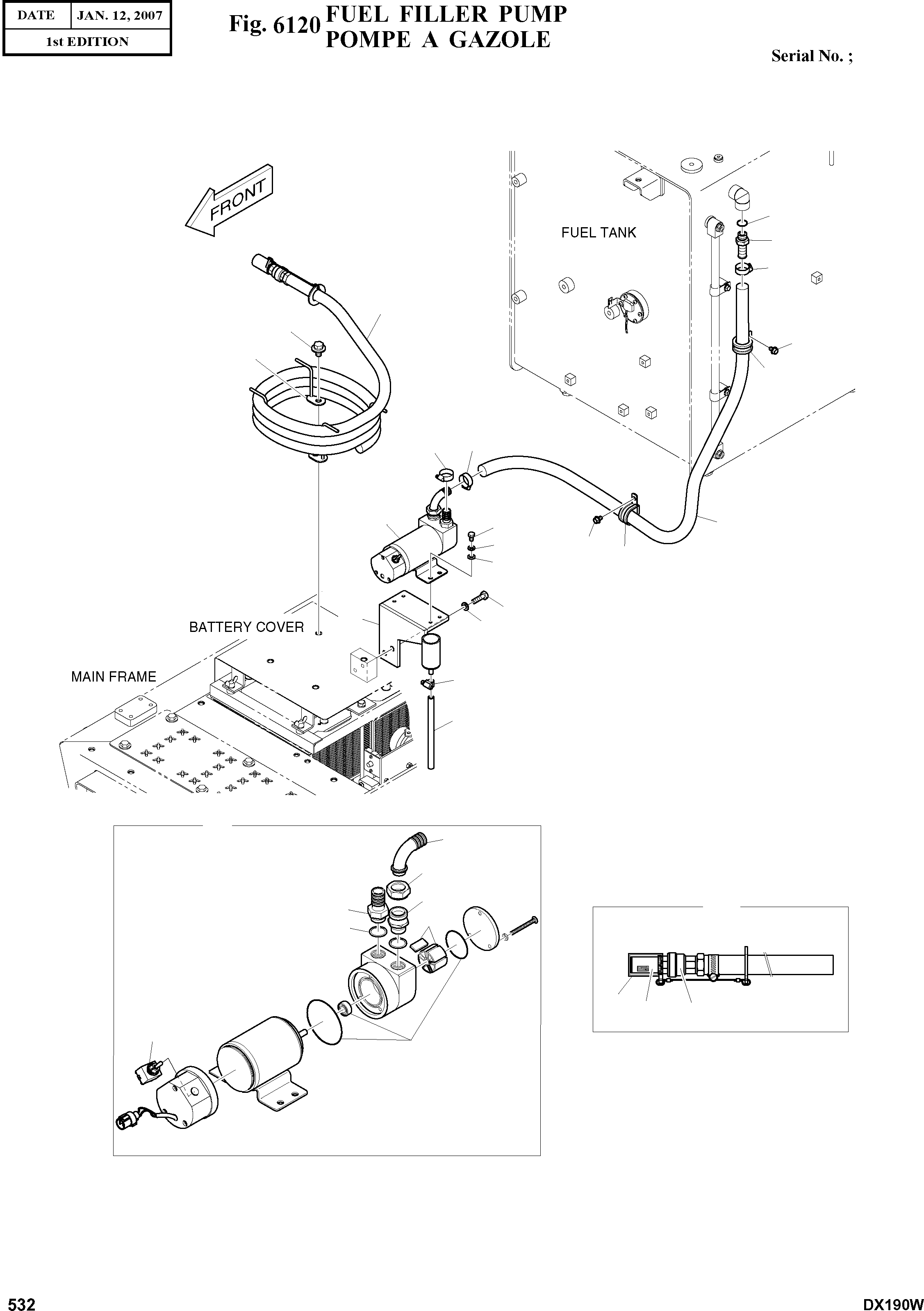 Other: DOOSAN-DAEWOO / DX190W(DX190W) / FUEL FILLER PUMP(6120 : 6120)
