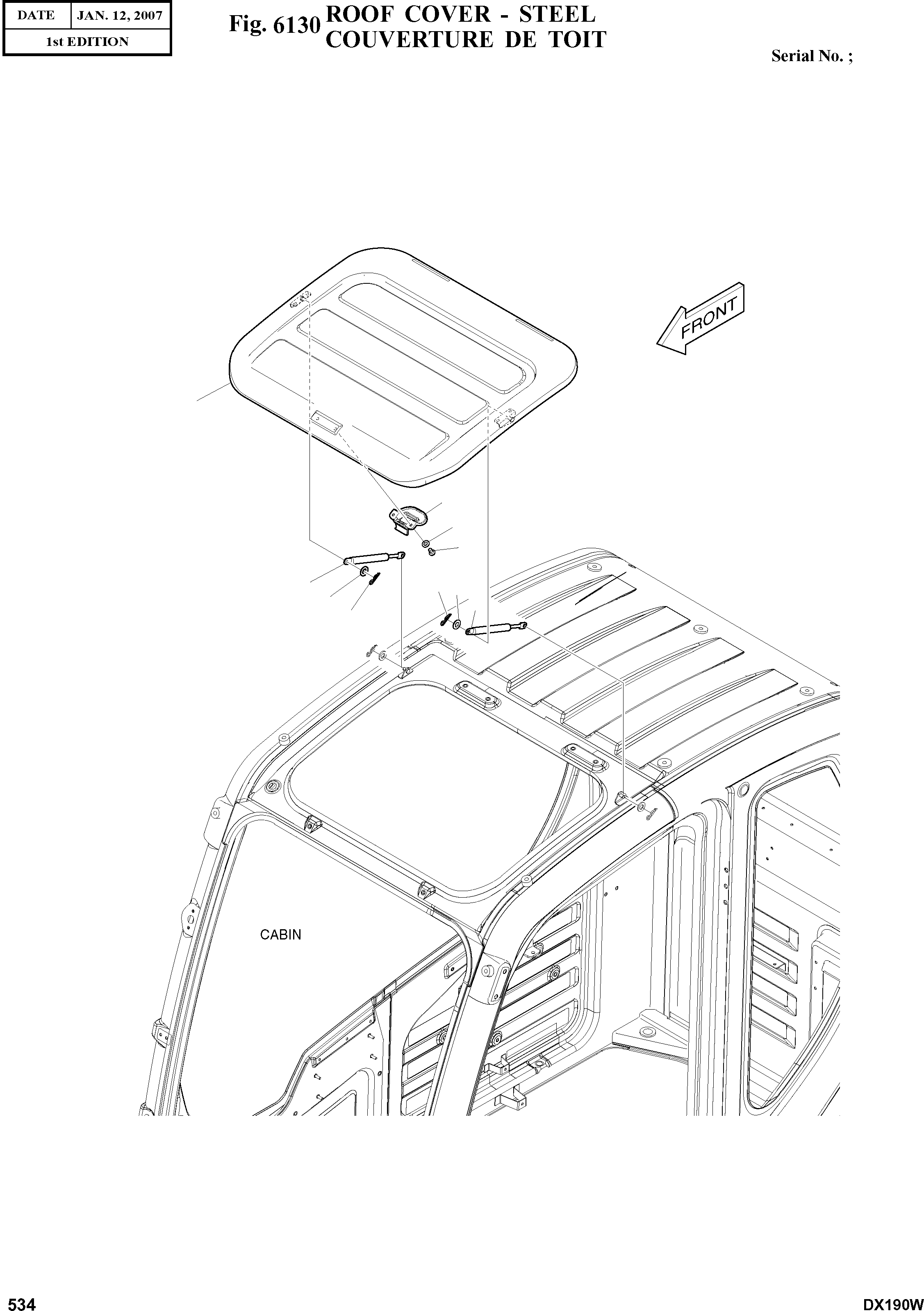 Other: DOOSAN-DAEWOO / DX190W(DX190W) / ROOF COVER - STEEL(6130 : 6130)