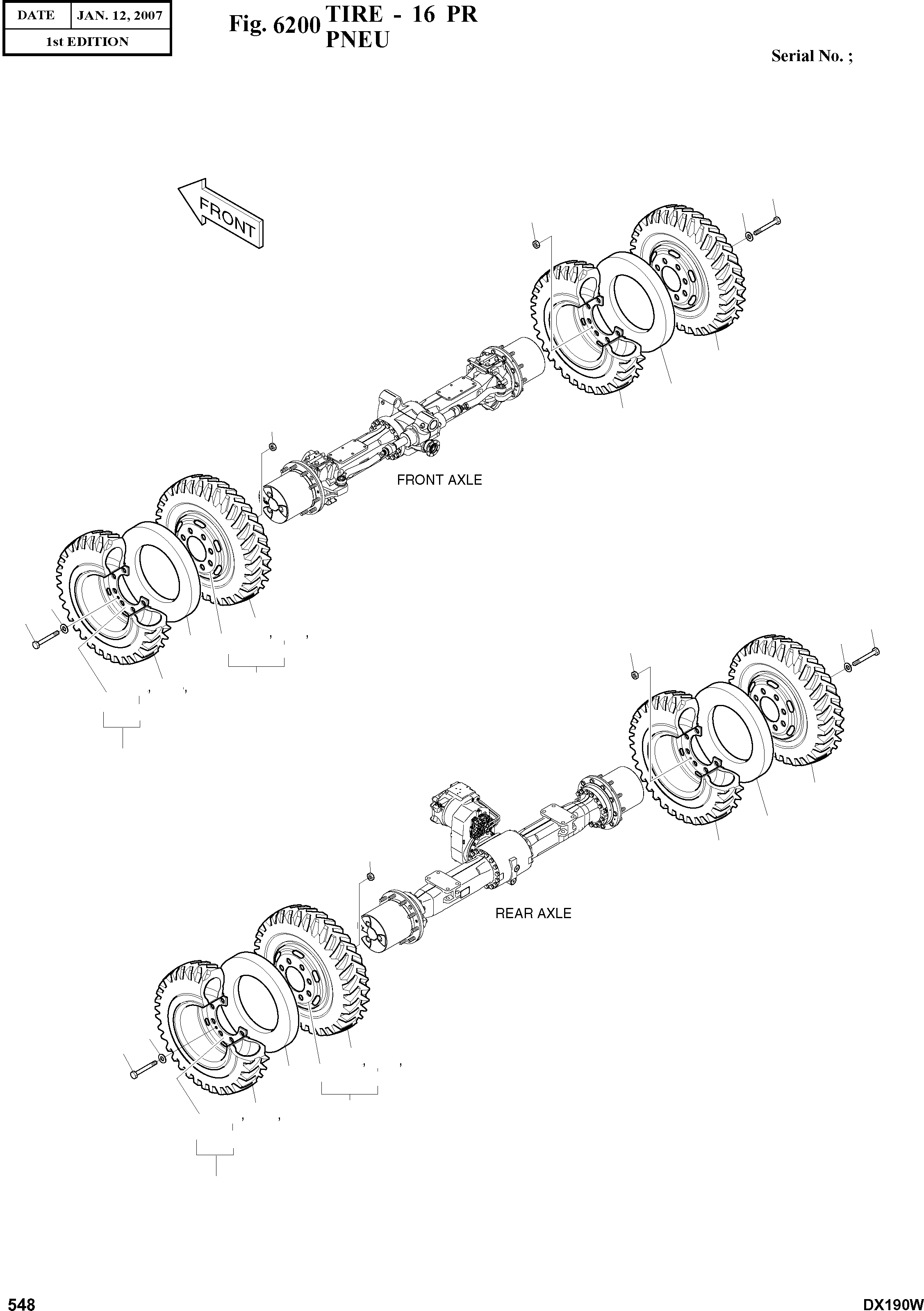 Other: DOOSAN-DAEWOO / DX190W(DX190W) / TIRE - 16 PR(6200 : 6200)