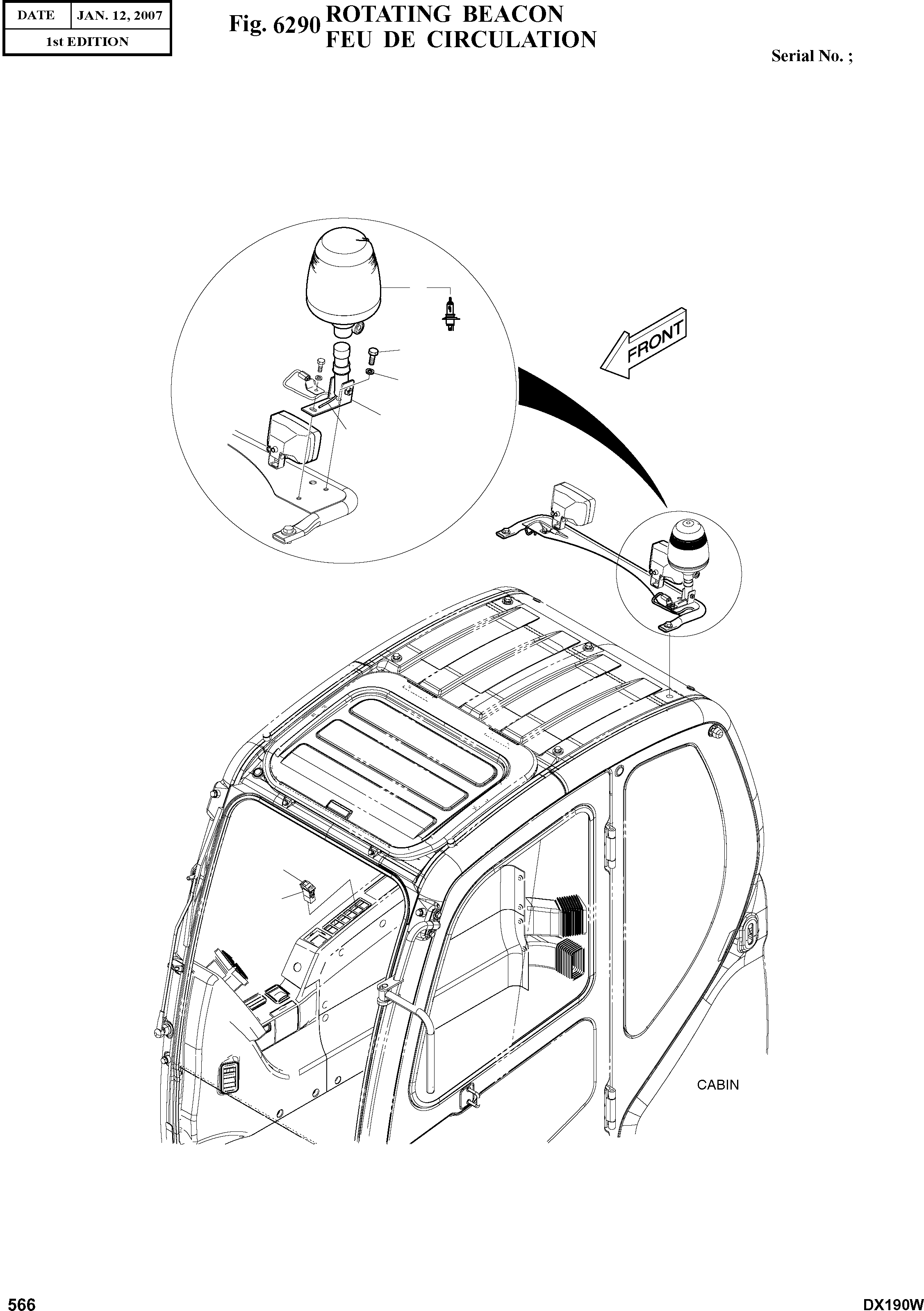 Other: DOOSAN-DAEWOO / DX190W(DX190W) / ROTATING BEACON(6290 : 6290)