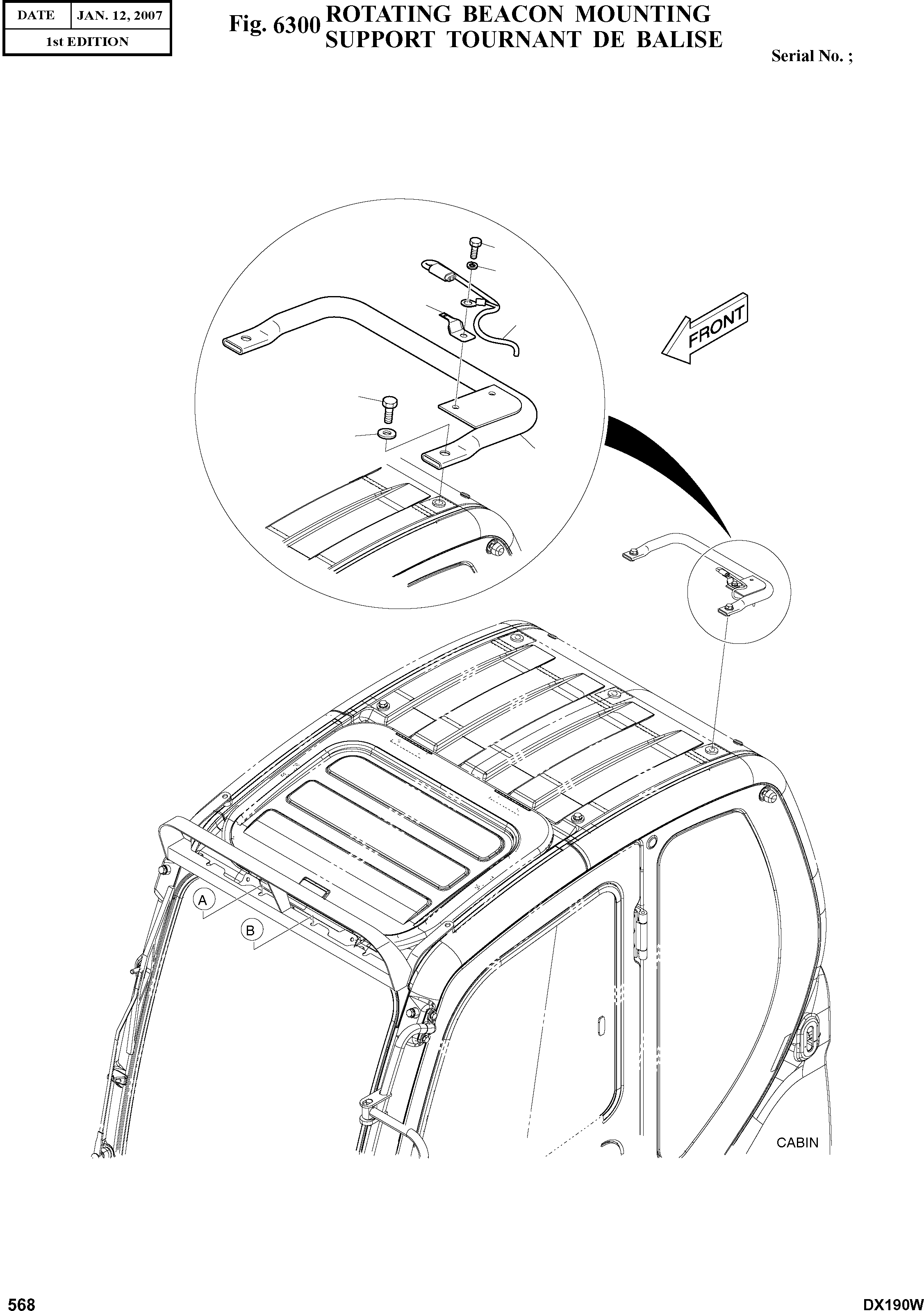 Other: DOOSAN-DAEWOO / DX190W(DX190W) / ROTATING BEACON MOUNTING(6300 : 6300)
