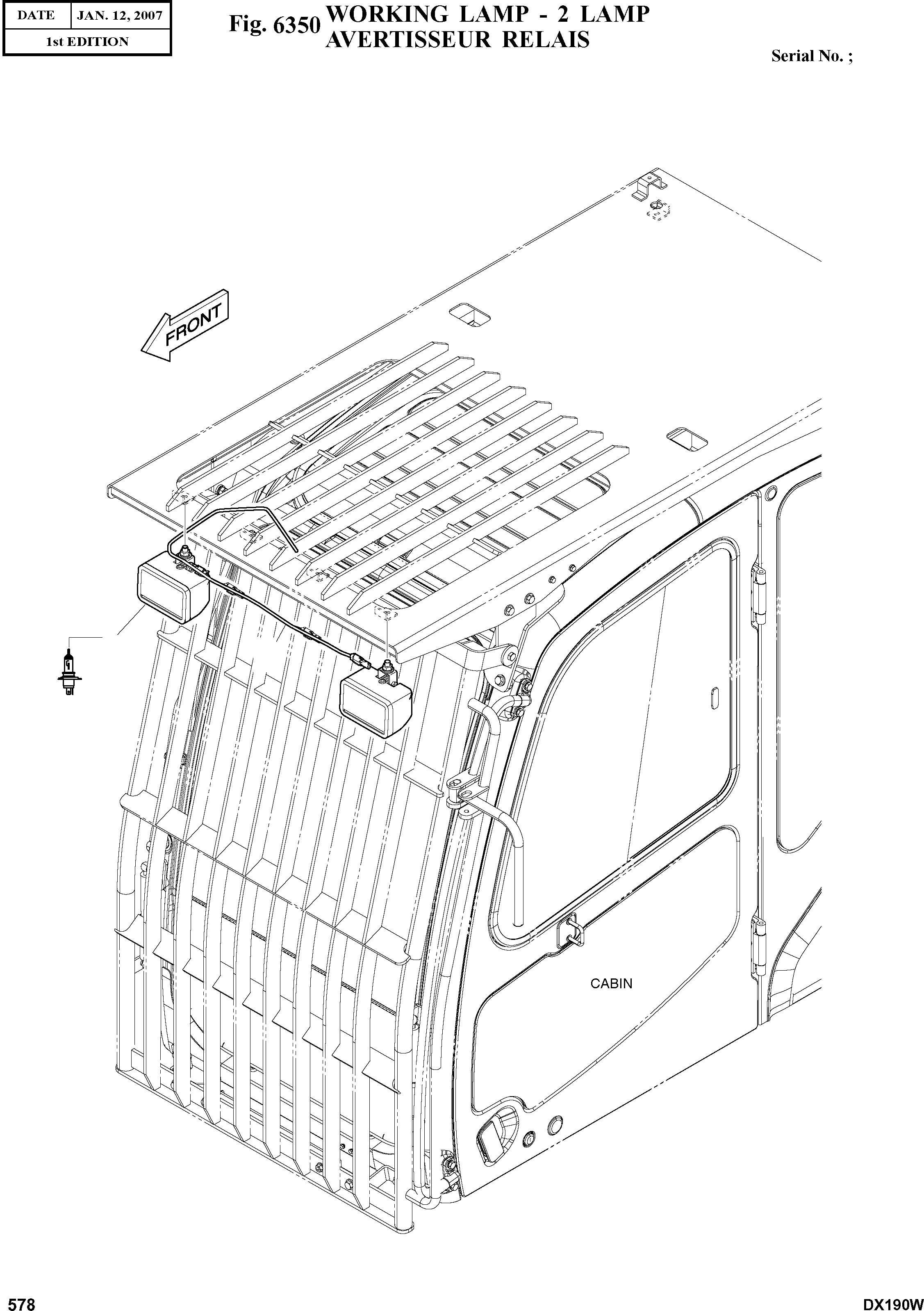 Other: DOOSAN-DAEWOO / DX190W(DX190W) / WORKING LAMP - 2 LAMP(6350 : 6350)