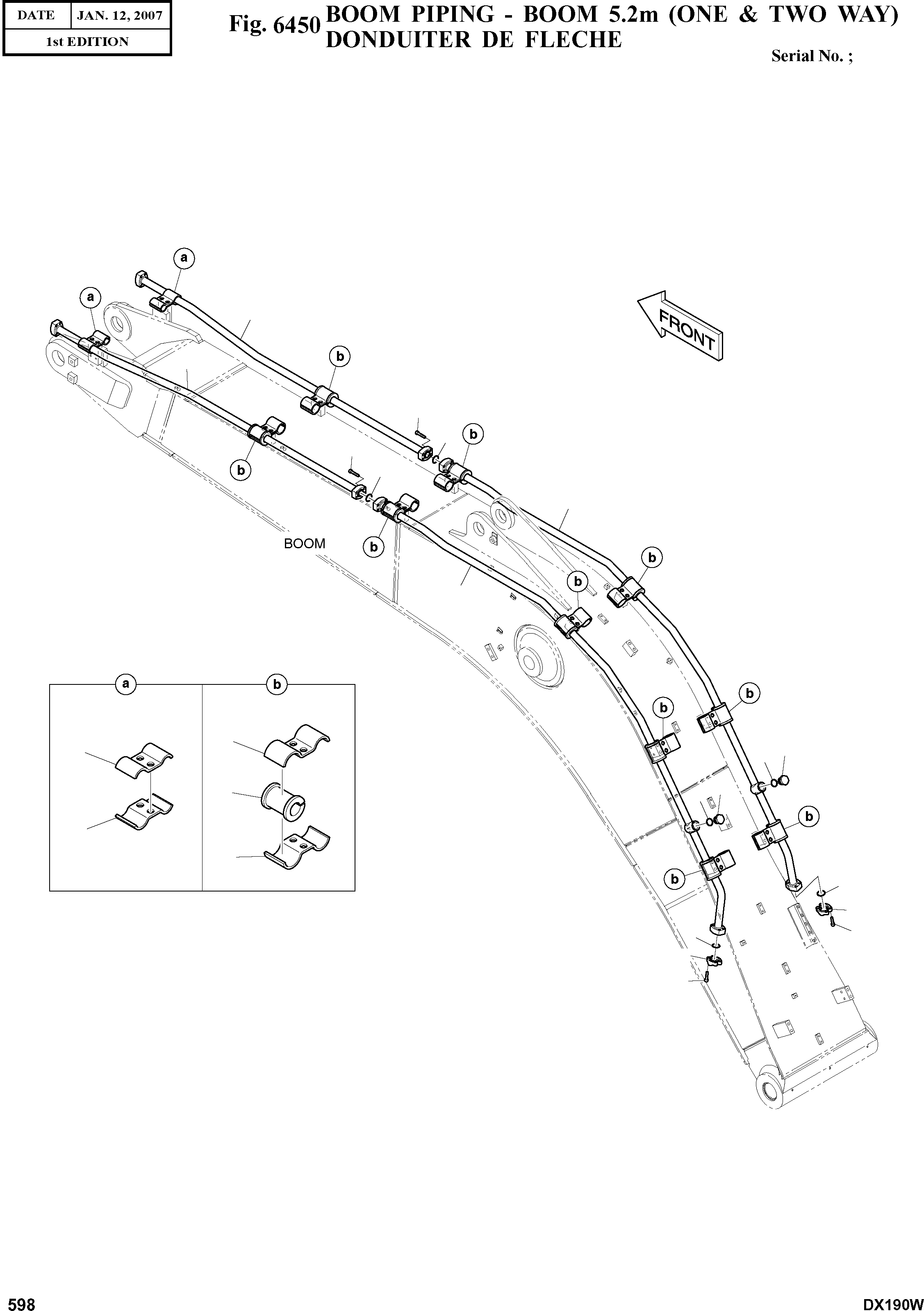 Other: DOOSAN-DAEWOO / DX190W(DX190W) / BOOM PIPING - BOOM 5.2m (ONE & TWO WAY)(6450 : 6450)