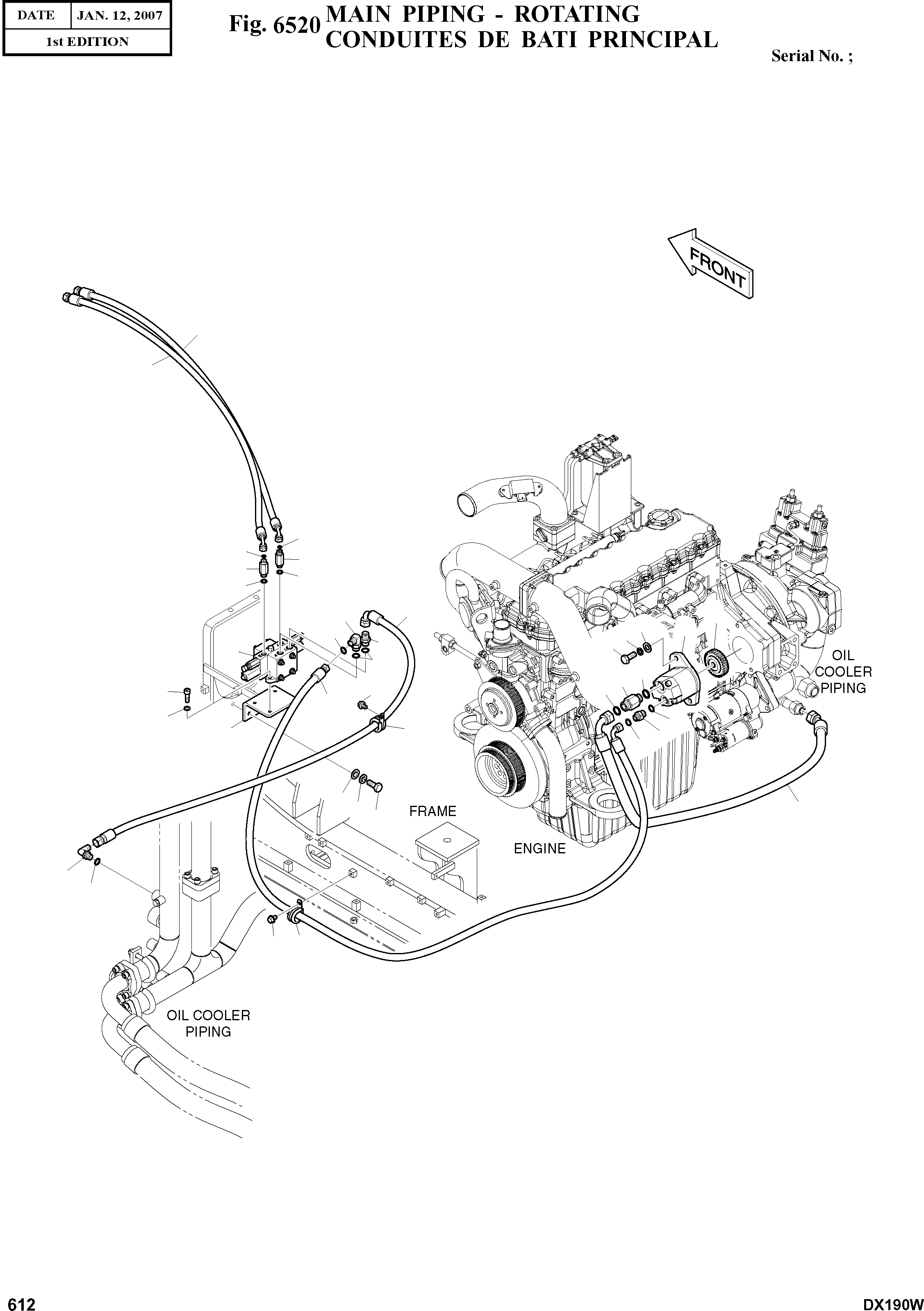 Other: DOOSAN-DAEWOO / DX190W(DX190W) / MAIN PIPING - ROTATING(6520 : 6520)