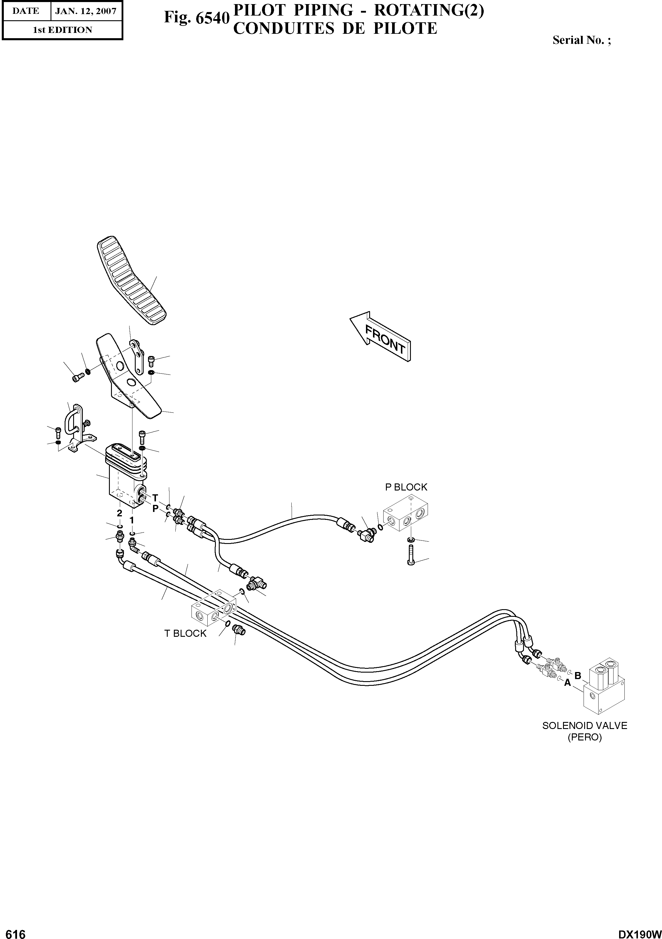 Other: DOOSAN-DAEWOO / DX190W(DX190W) / PILOT PIPING - ROTATING(2)(6540 : 6540)