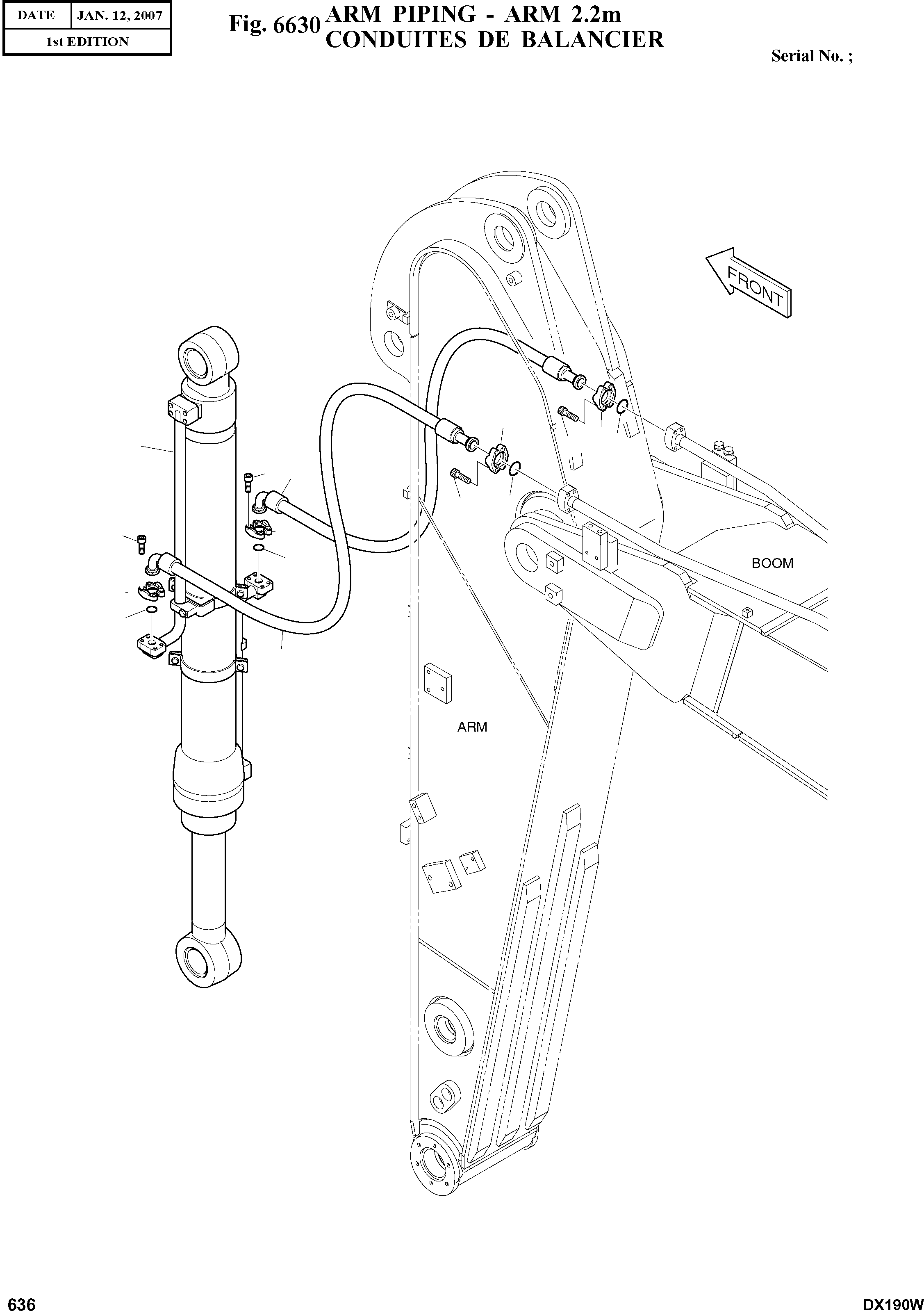 Other: DOOSAN-DAEWOO / DX190W(DX190W) / ARM PIPING - ARM 2.2m(6630 : 6630)