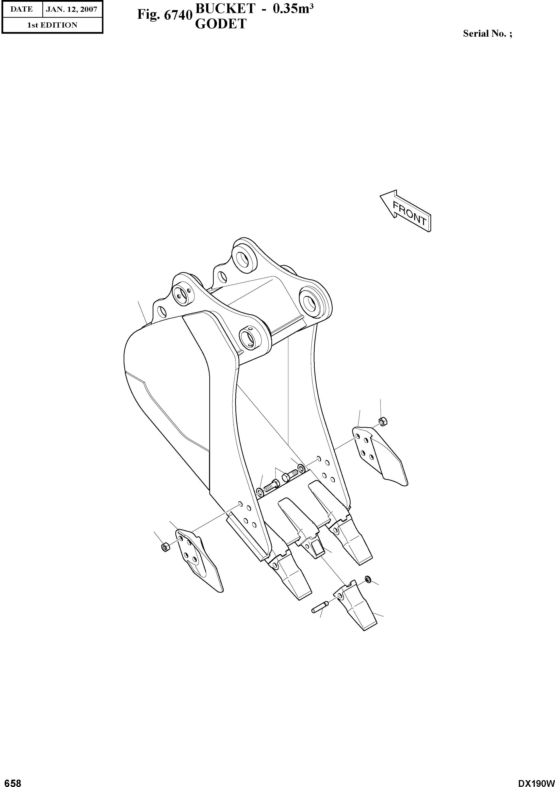 Other: DOOSAN-DAEWOO / DX190W(DX190W) / BUCKET - 0.35m©ш(6740 : 6740)