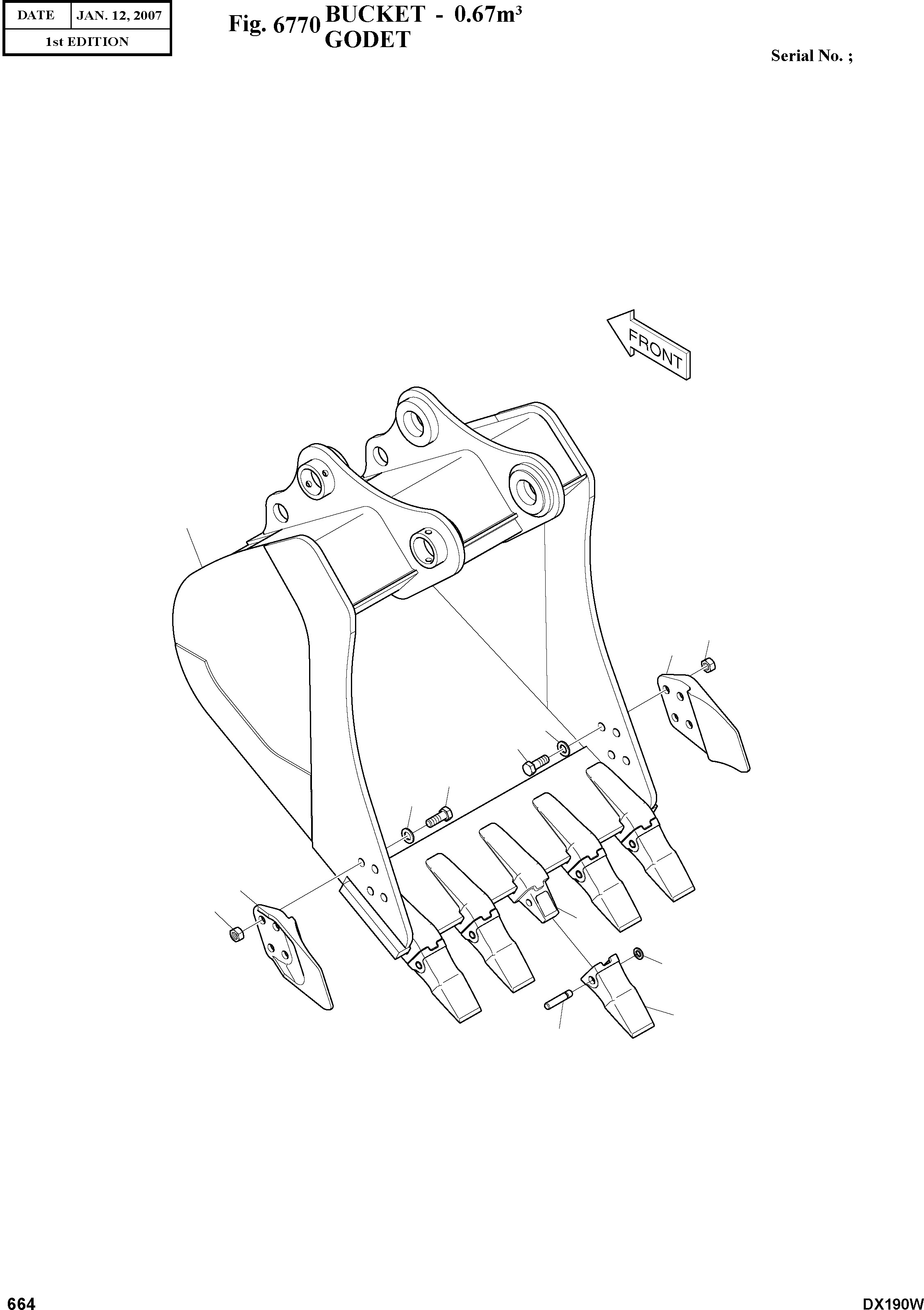 Other: DOOSAN-DAEWOO / DX190W(DX190W) / BUCKET - 0.67m©ш(6770 : 6770)