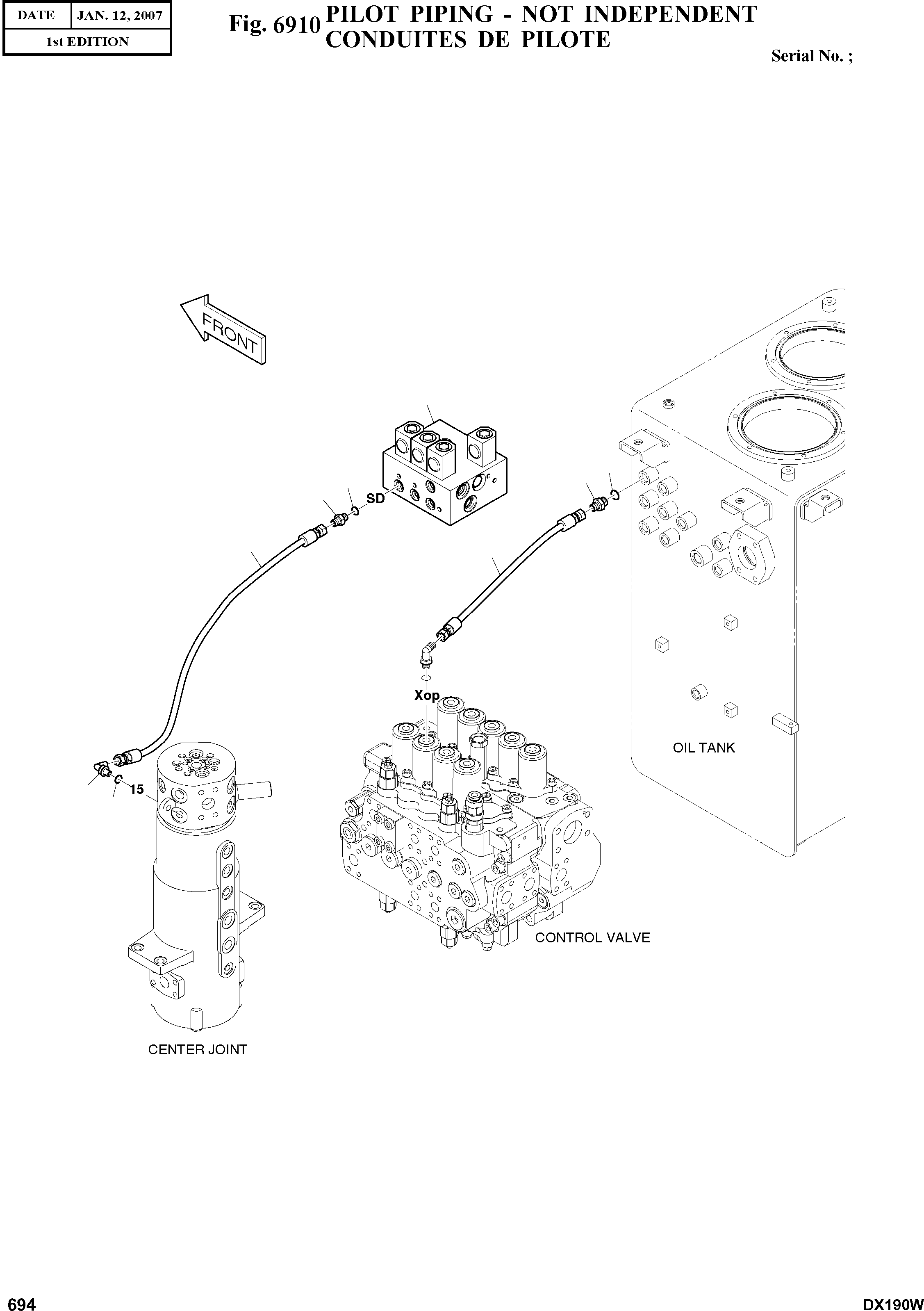 Other: DOOSAN-DAEWOO / DX190W(DX190W) / PILOT PIPING - NOT INDEPENDENT(6910 : 6910)