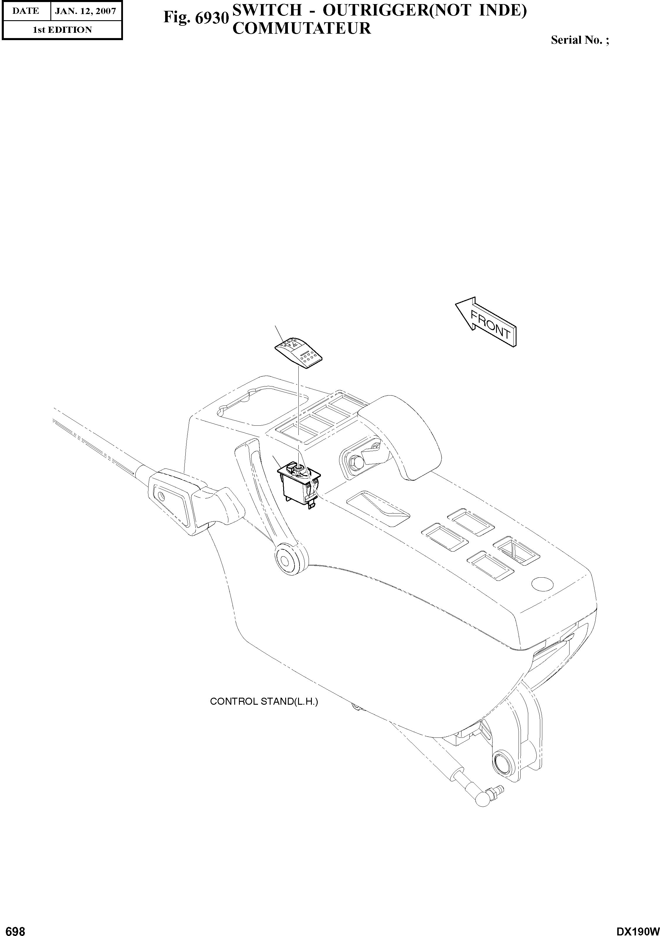 Other: DOOSAN-DAEWOO / DX190W(DX190W) / SWITCH - OUTRIGGER(NOT INDE)(6930 : 6930)