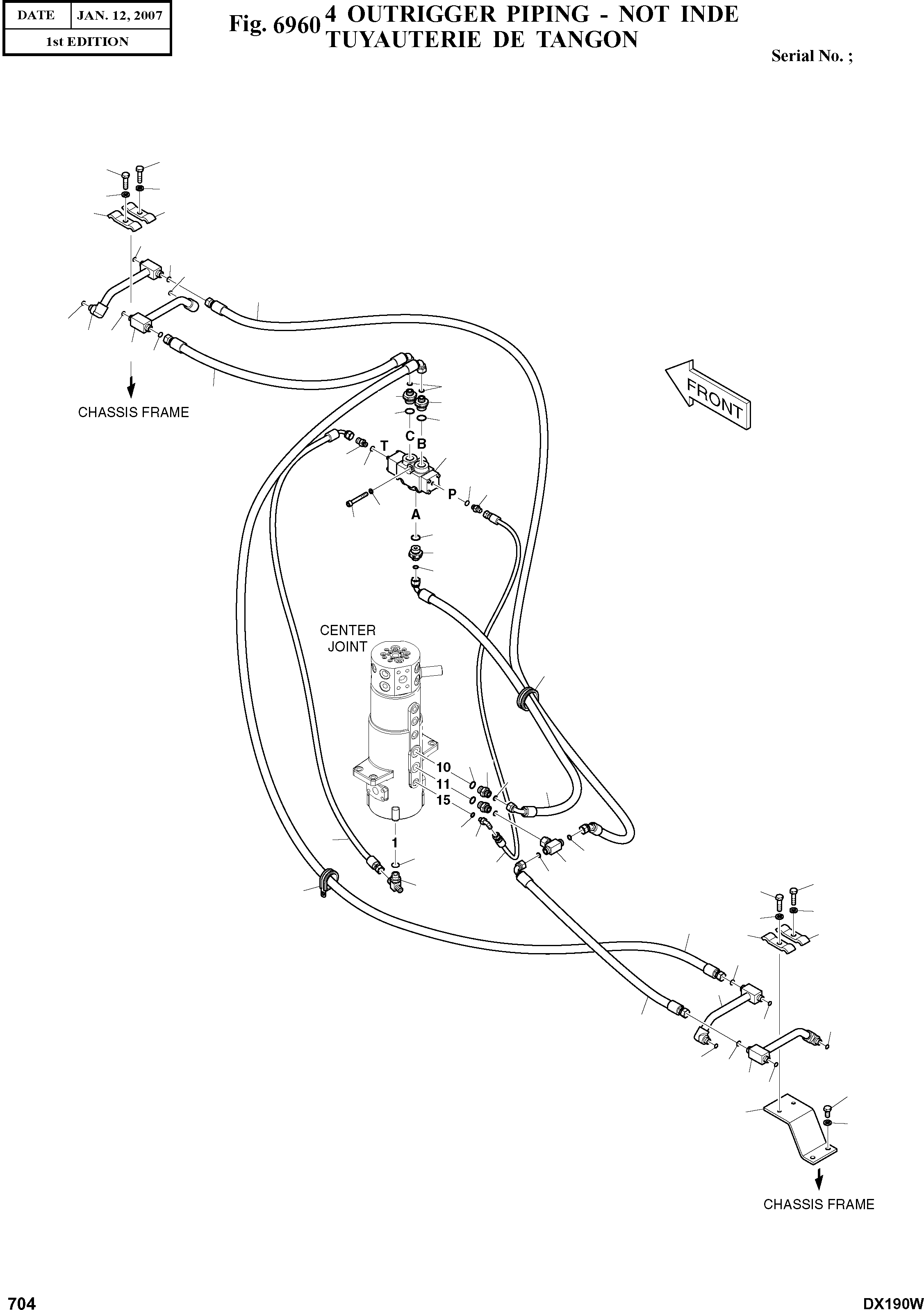 Other: DOOSAN-DAEWOO / DX190W(DX190W) / 4 OUTRIGGER PIPING - NOT INDE(6960 : 6960)
