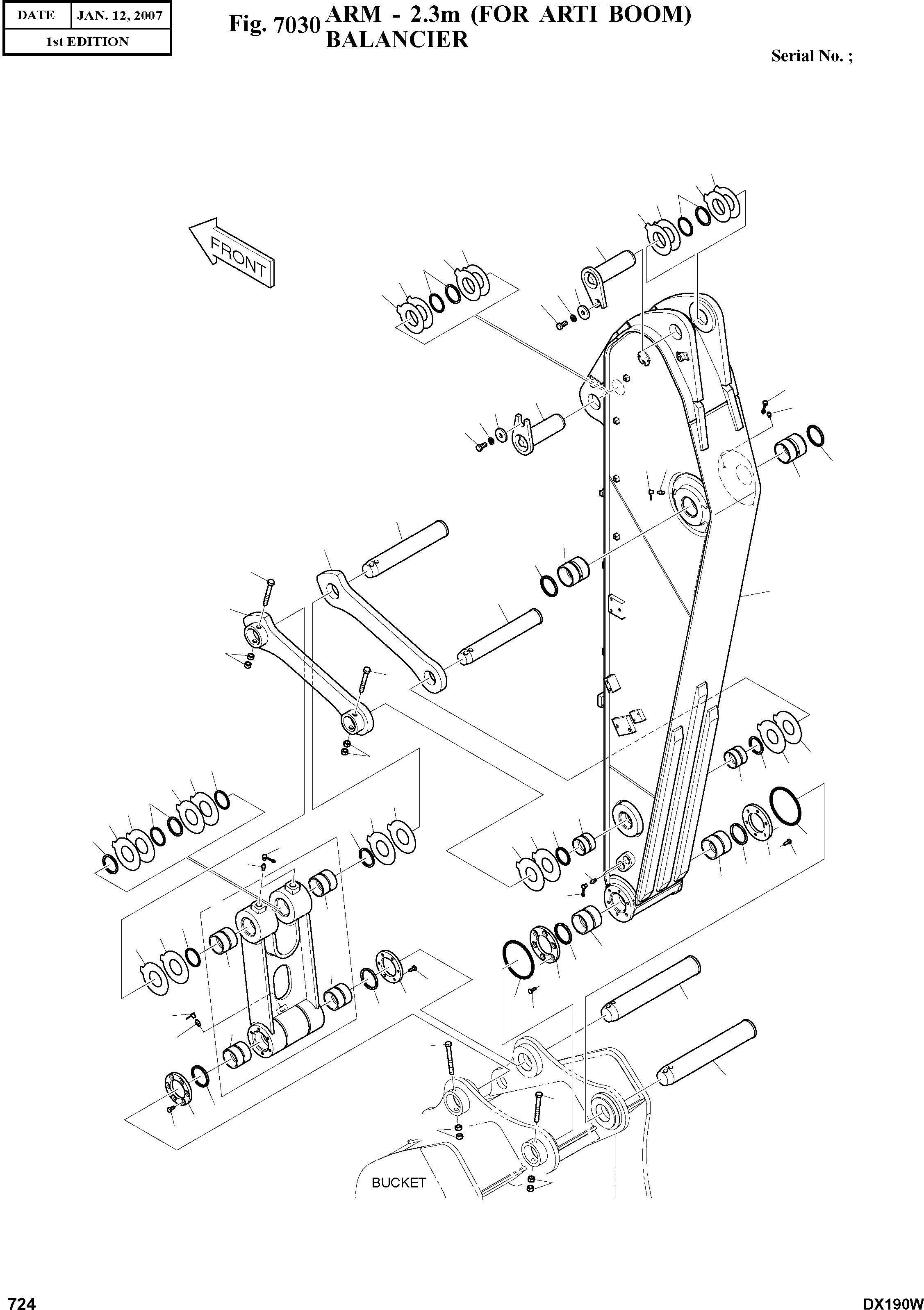 Other: DOOSAN-DAEWOO / DX190W(DX190W) / ARM - 2.3m (FOR ARTI BOOM)(7030 : 7030)