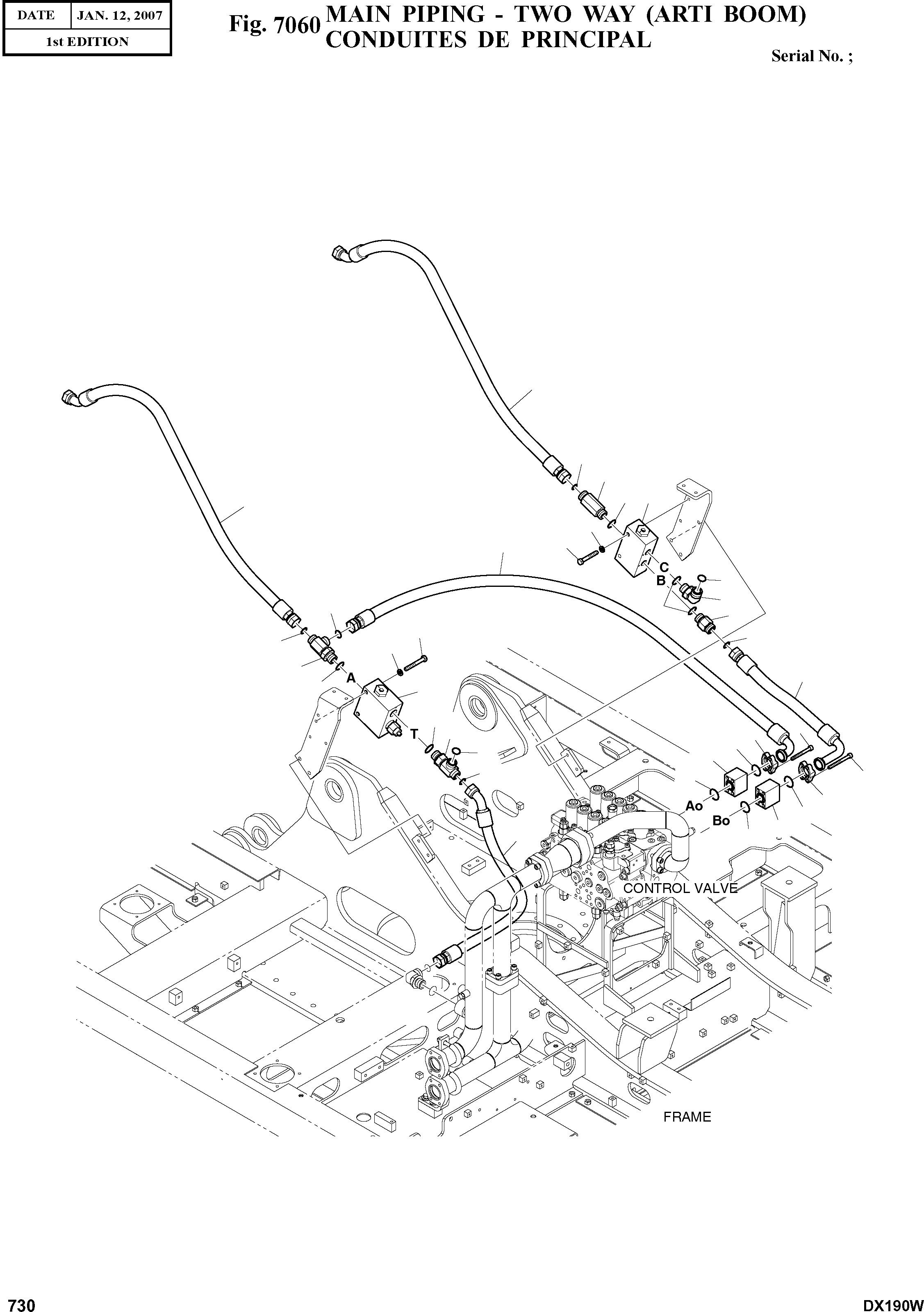 Other: DOOSAN-DAEWOO / DX190W(DX190W) / MAIN PIPING - TWO WAY (ARTI BOOM)(7060 : 7060)