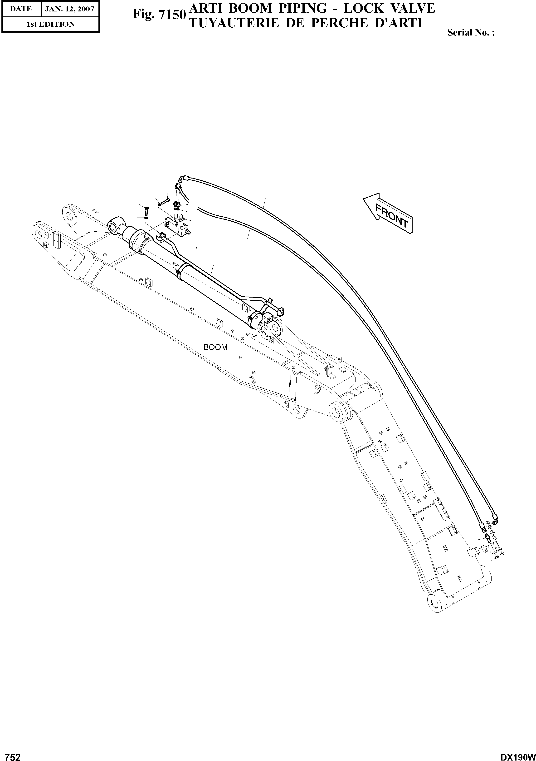 Other: DOOSAN-DAEWOO / DX190W(DX190W) / ARTI BOOM PIPING - LOCK VALVE(7150 : 7150)