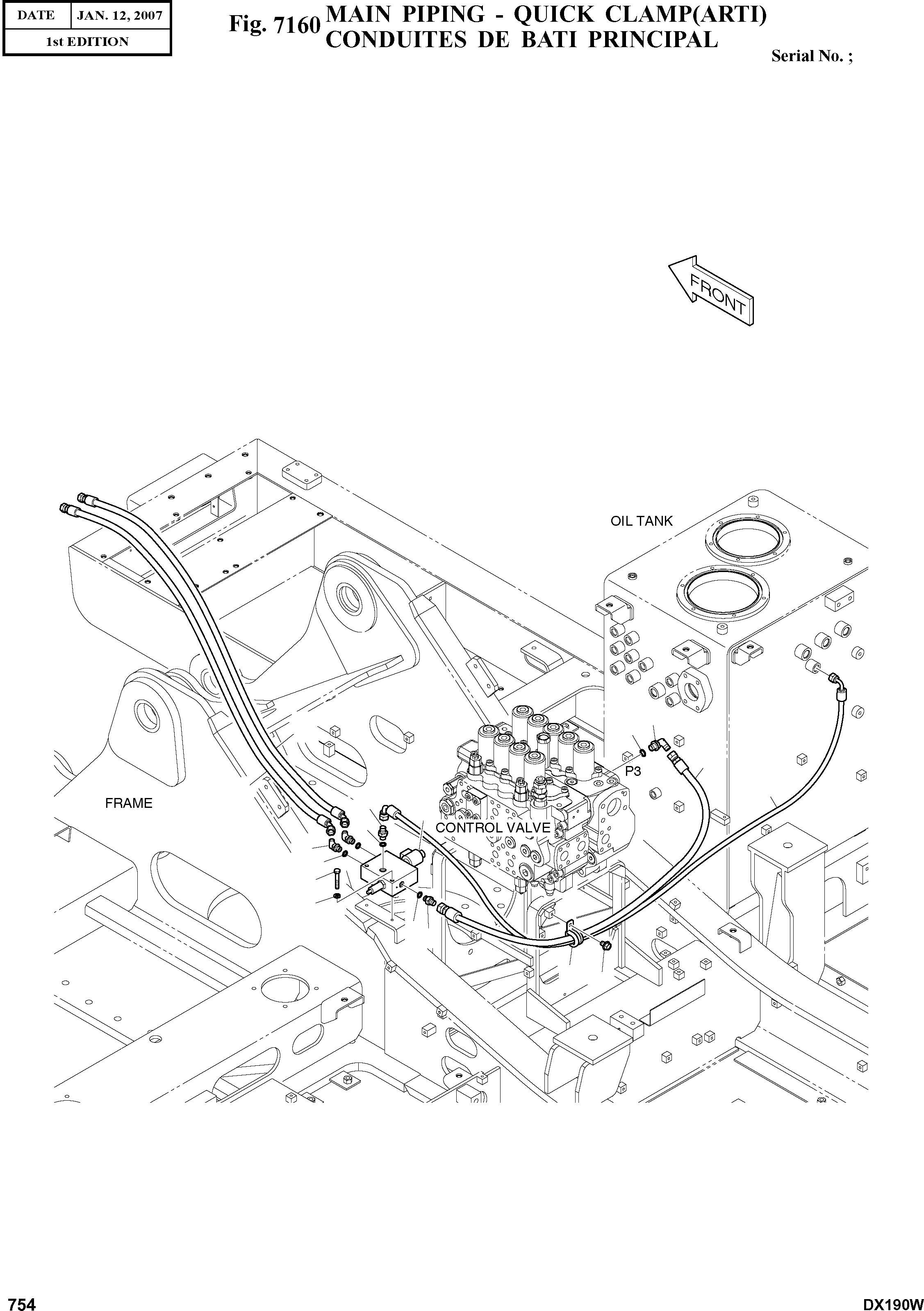 Other: DOOSAN-DAEWOO / DX190W(DX190W) / MAIN PIPING - QUICK CLAMP(ARTI)(7160 : 7160)