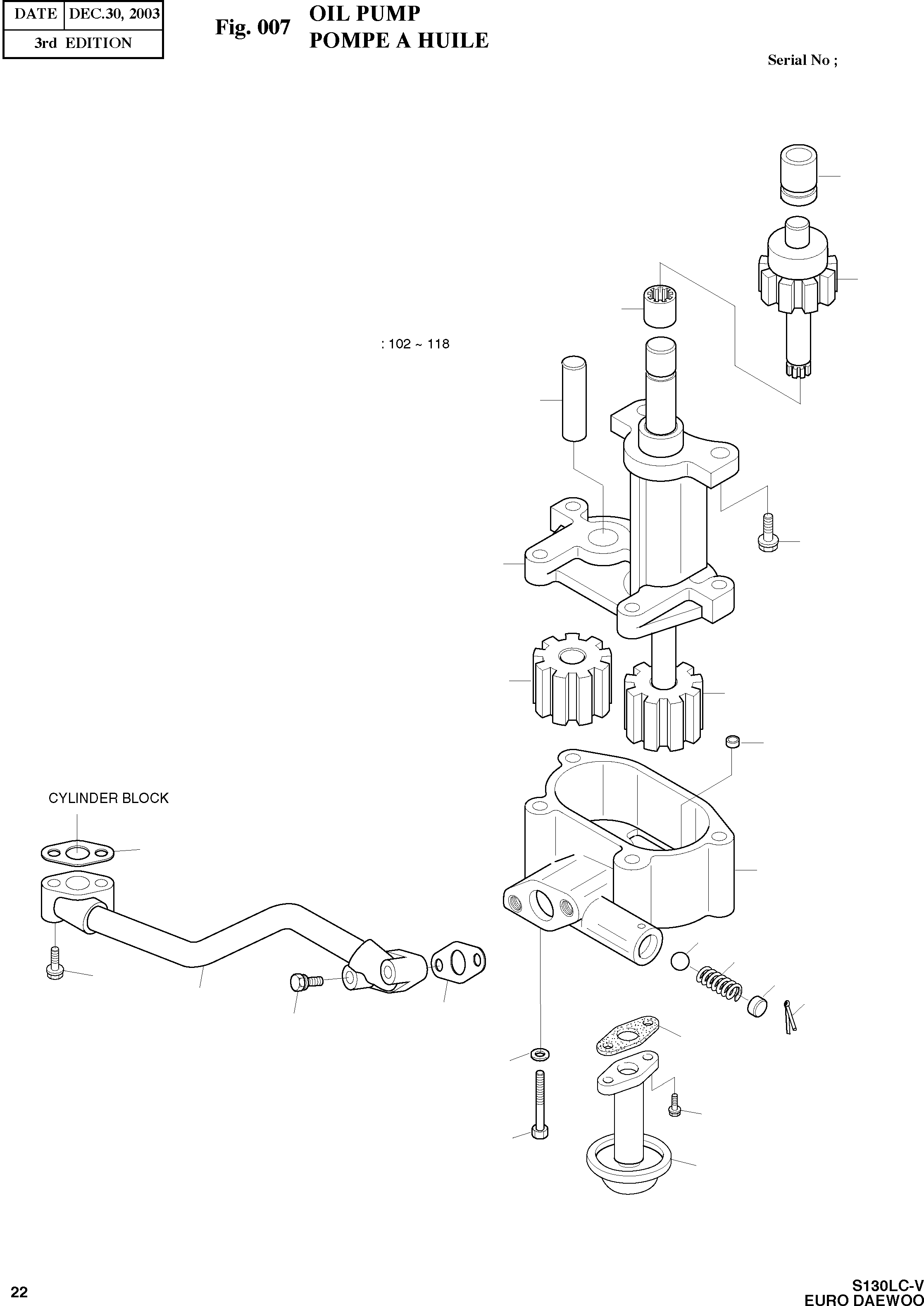 Other: DOOSAN-DAEWOO / SOLAR 130LC-V - DIEU(E130LC-V) / OIL PUMP(007 : 007)