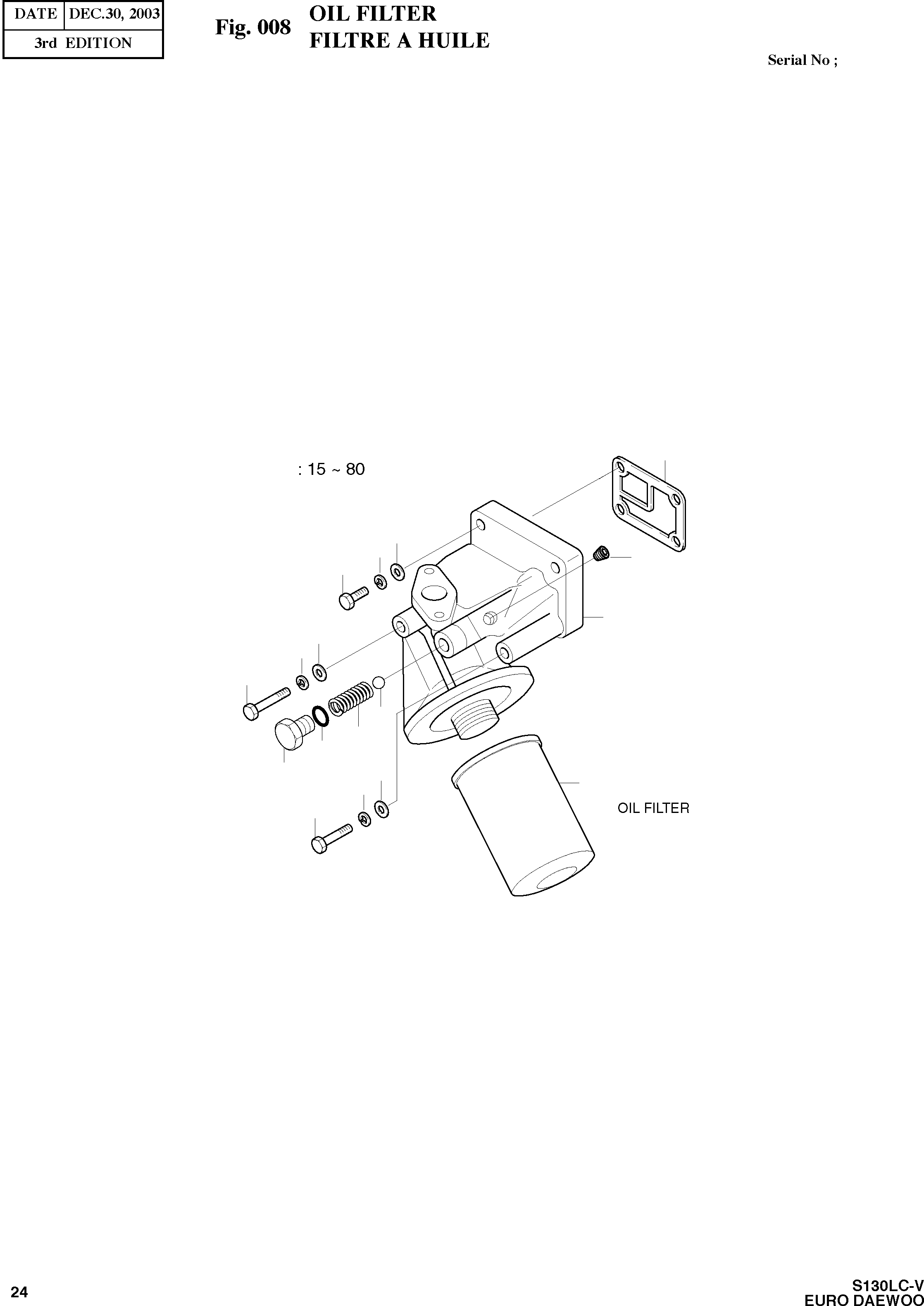 Other: DOOSAN-DAEWOO / SOLAR 130LC-V - DIEU(E130LC-V) / OIL FILTER(008 : 008)