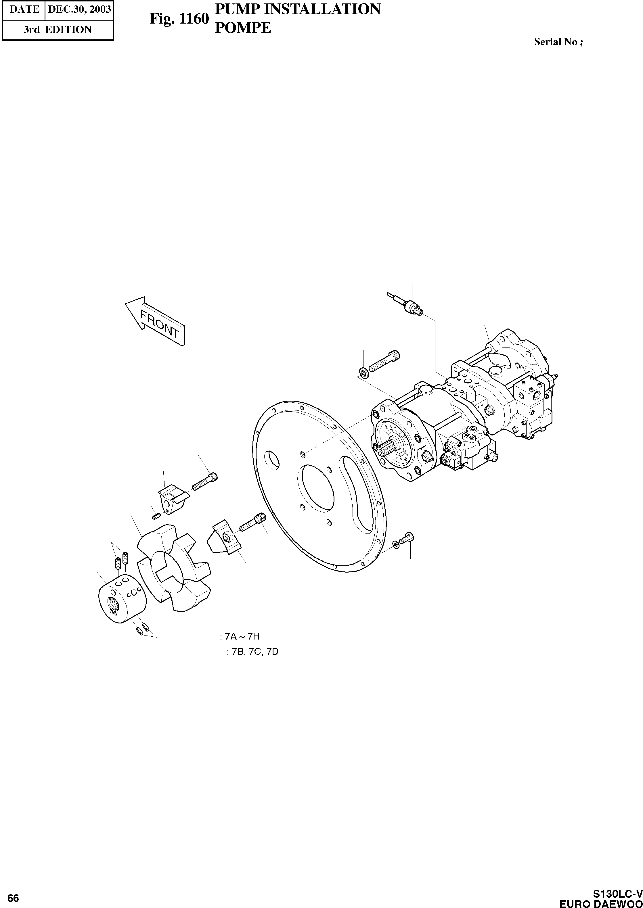 Other: DOOSAN-DAEWOO / SOLAR 130LC-V - DIEU(E130LC-V) / PUMP INSTALLATION(1160 : 1160)