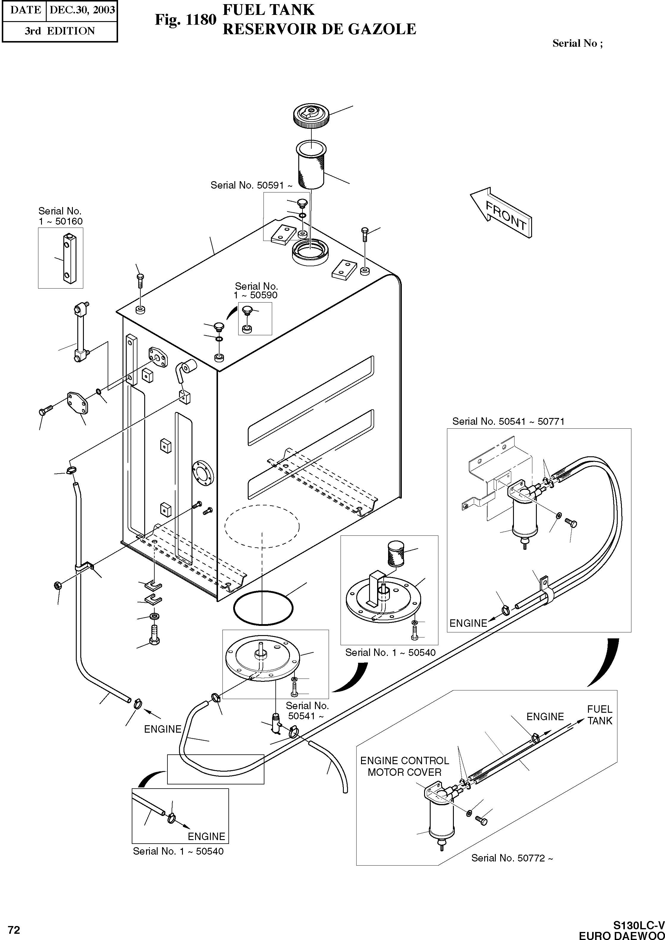 Other: DOOSAN-DAEWOO / SOLAR 130LC-V - DIEU(E130LC-V) / FUEL TANK(1180 : 1180)