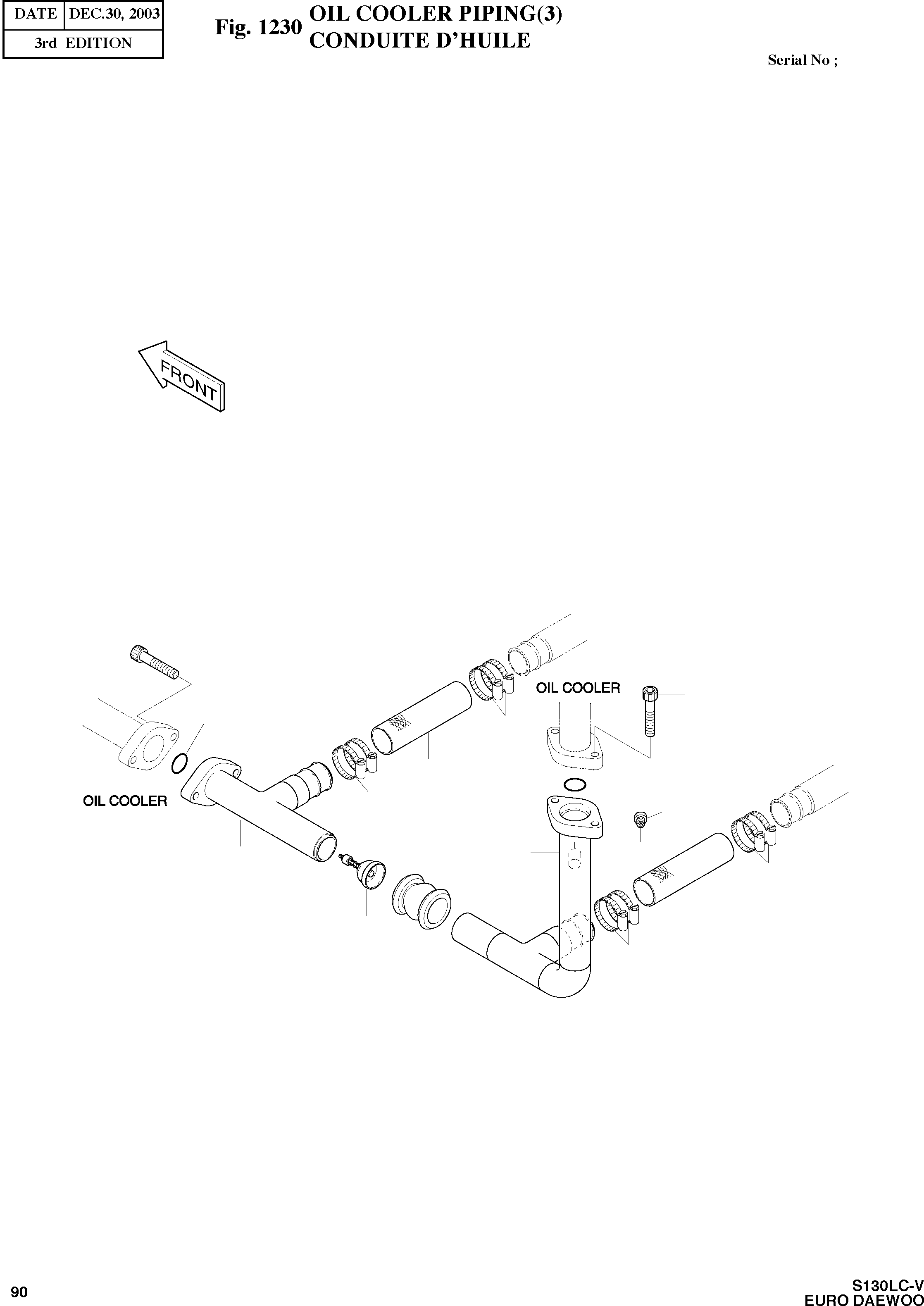 Other: DOOSAN-DAEWOO / SOLAR 130LC-V - DIEU(E130LC-V) / OIL COOLER PIPING (3)(1230 : 1230)