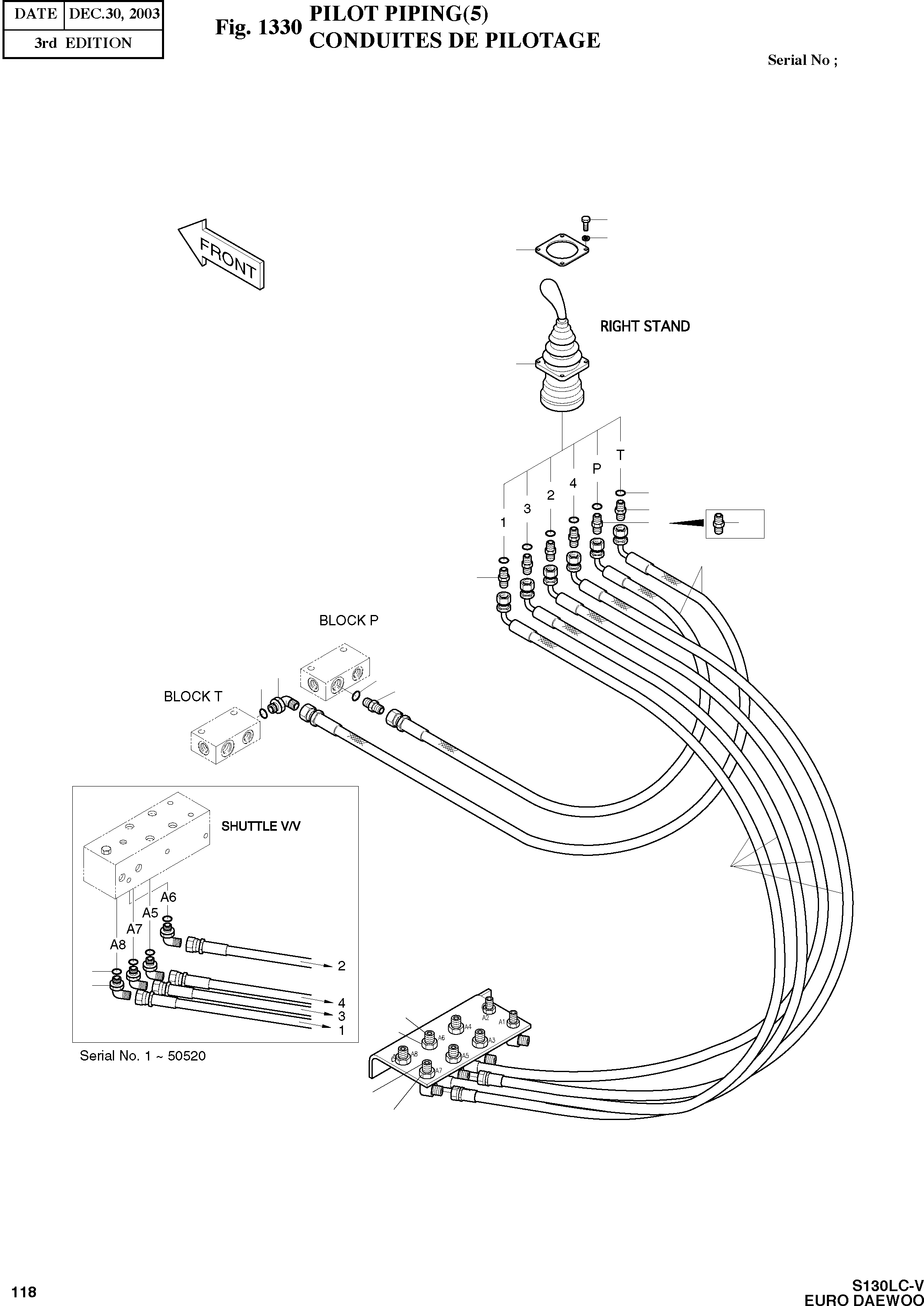 Other: DOOSAN-DAEWOO / SOLAR 130LC-V - DIEU(E130LC-V) / PILOT PIPING(5)(1330 : 1330)
