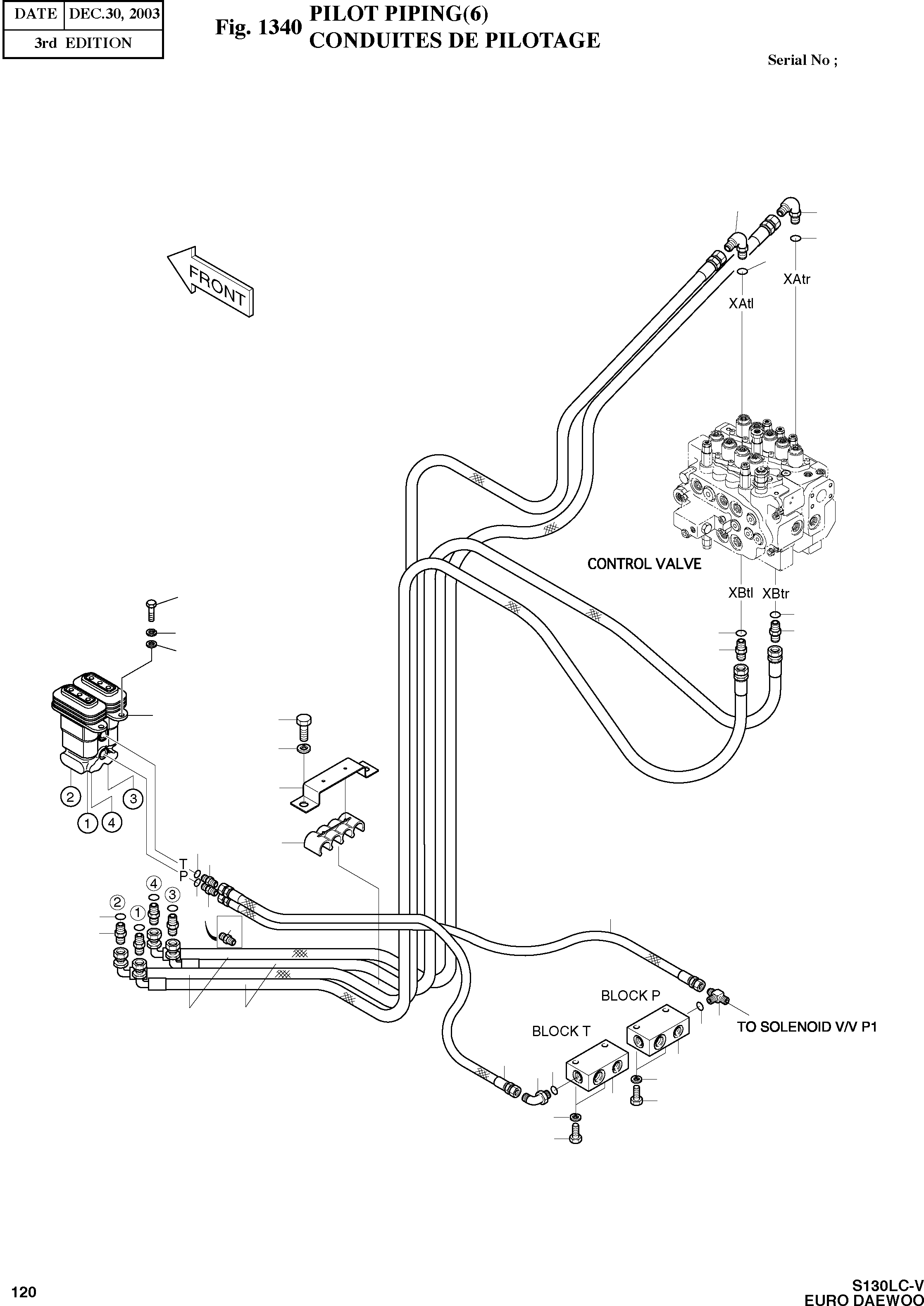 Other: DOOSAN-DAEWOO / SOLAR 130LC-V - DIEU(E130LC-V) / PILOT PIPING(6)(1340 : 1340)