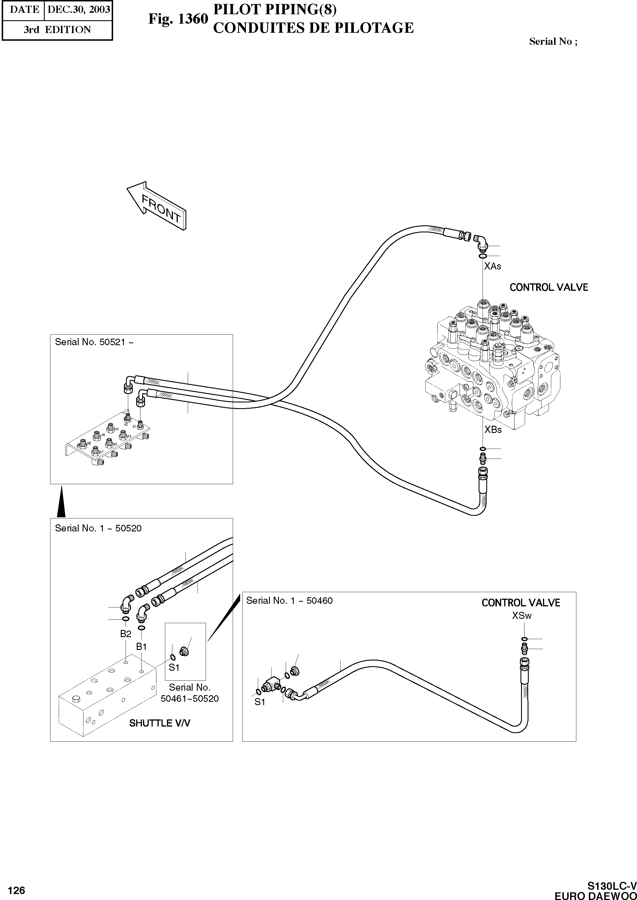 Other: DOOSAN-DAEWOO / SOLAR 130LC-V - DIEU(E130LC-V) / PILOT PIPING(8)(1360 : 1360)