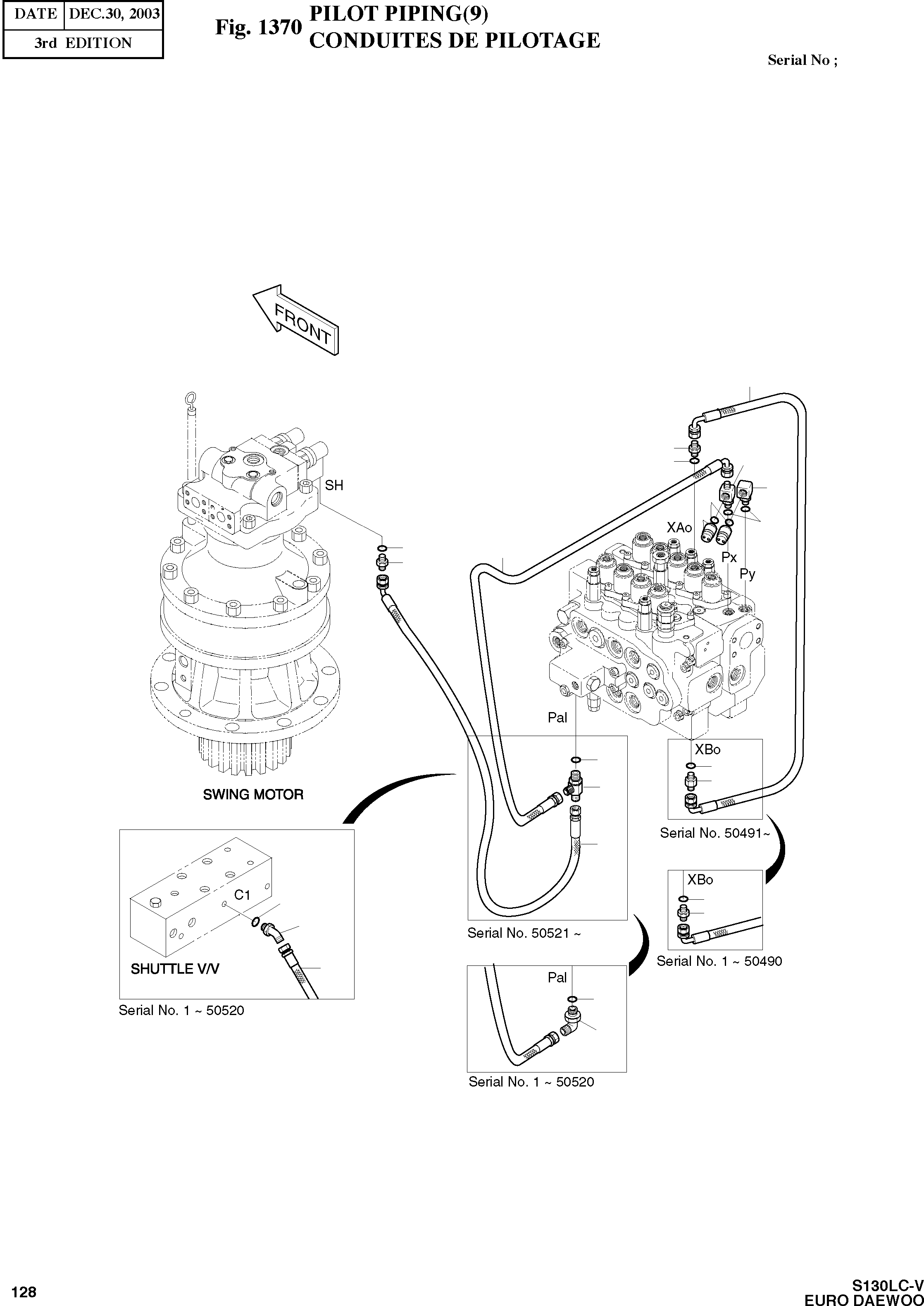 Other: DOOSAN-DAEWOO / SOLAR 130LC-V - DIEU(E130LC-V) / PILOT PIPING(9)(1370 : 1370)