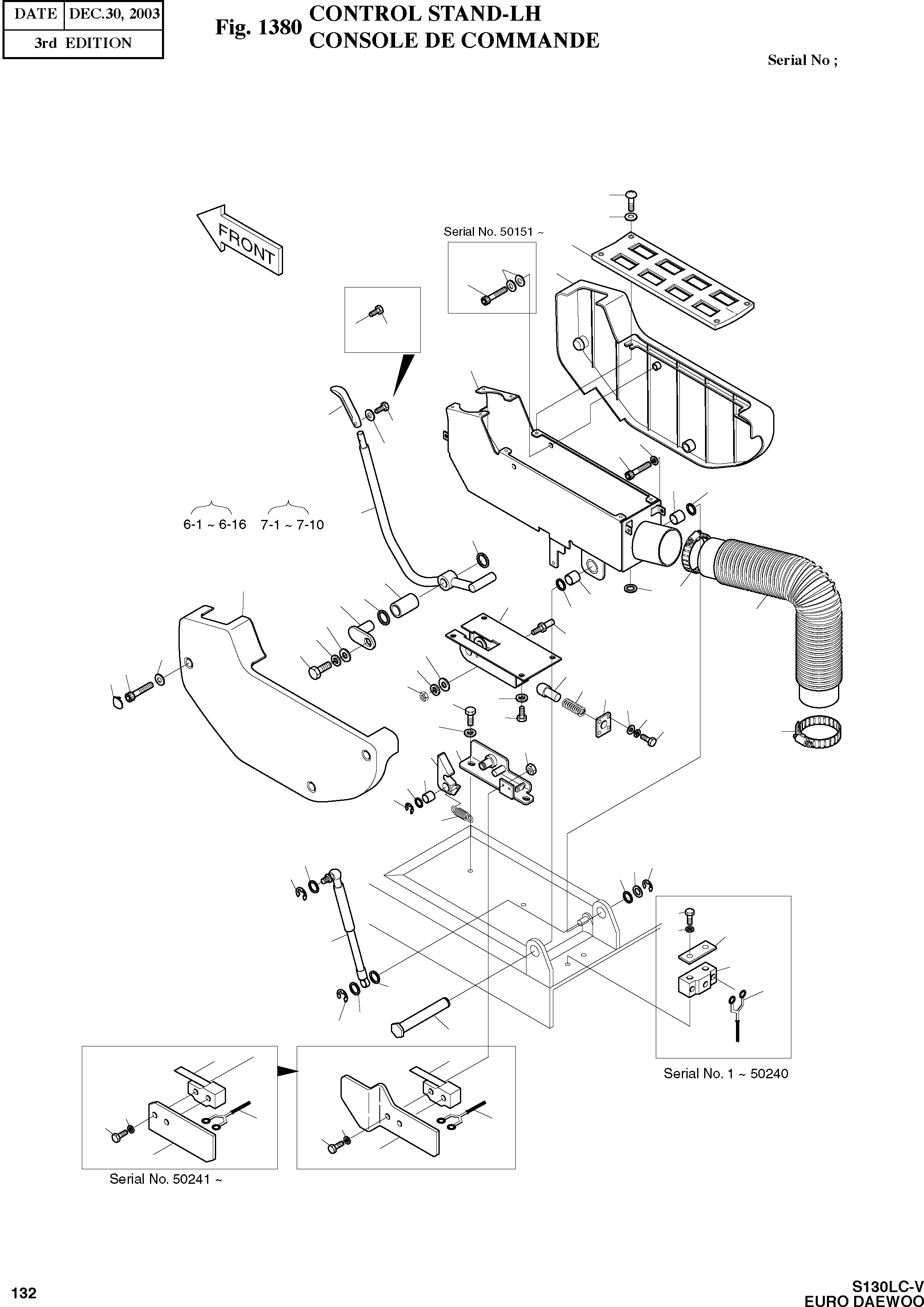 Other: DOOSAN-DAEWOO / SOLAR 130LC-V - DIEU(E130LC-V) / CONTROL STAND-LH(1380 : 1380)