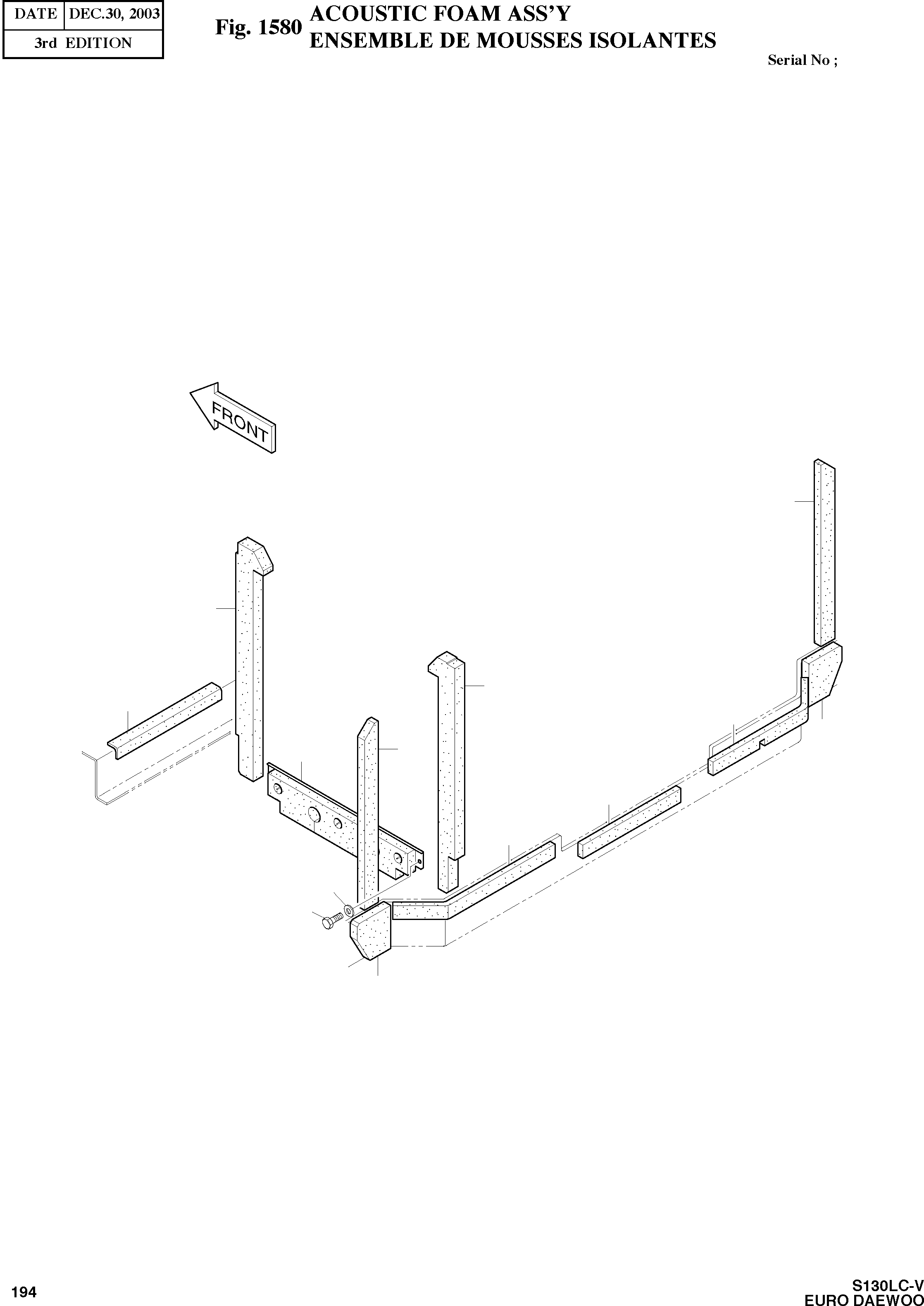 Other: DOOSAN-DAEWOO / SOLAR 130LC-V - DIEU(E130LC-V) / ACOUSTIC FOAM ASS