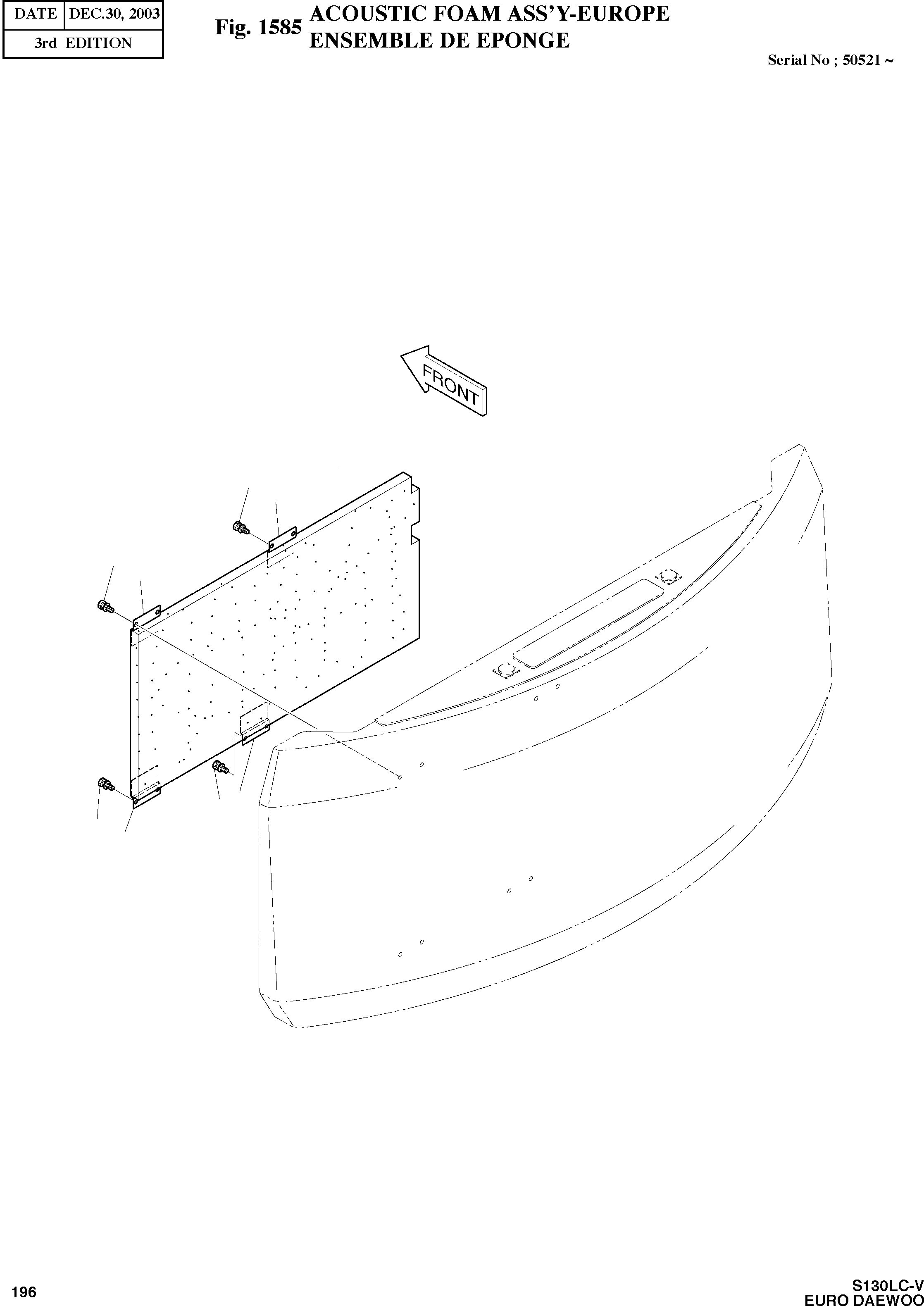 Other: DOOSAN-DAEWOO / SOLAR 130LC-V - DIEU(E130LC-V) / ACOUSTIC FOAM ASS