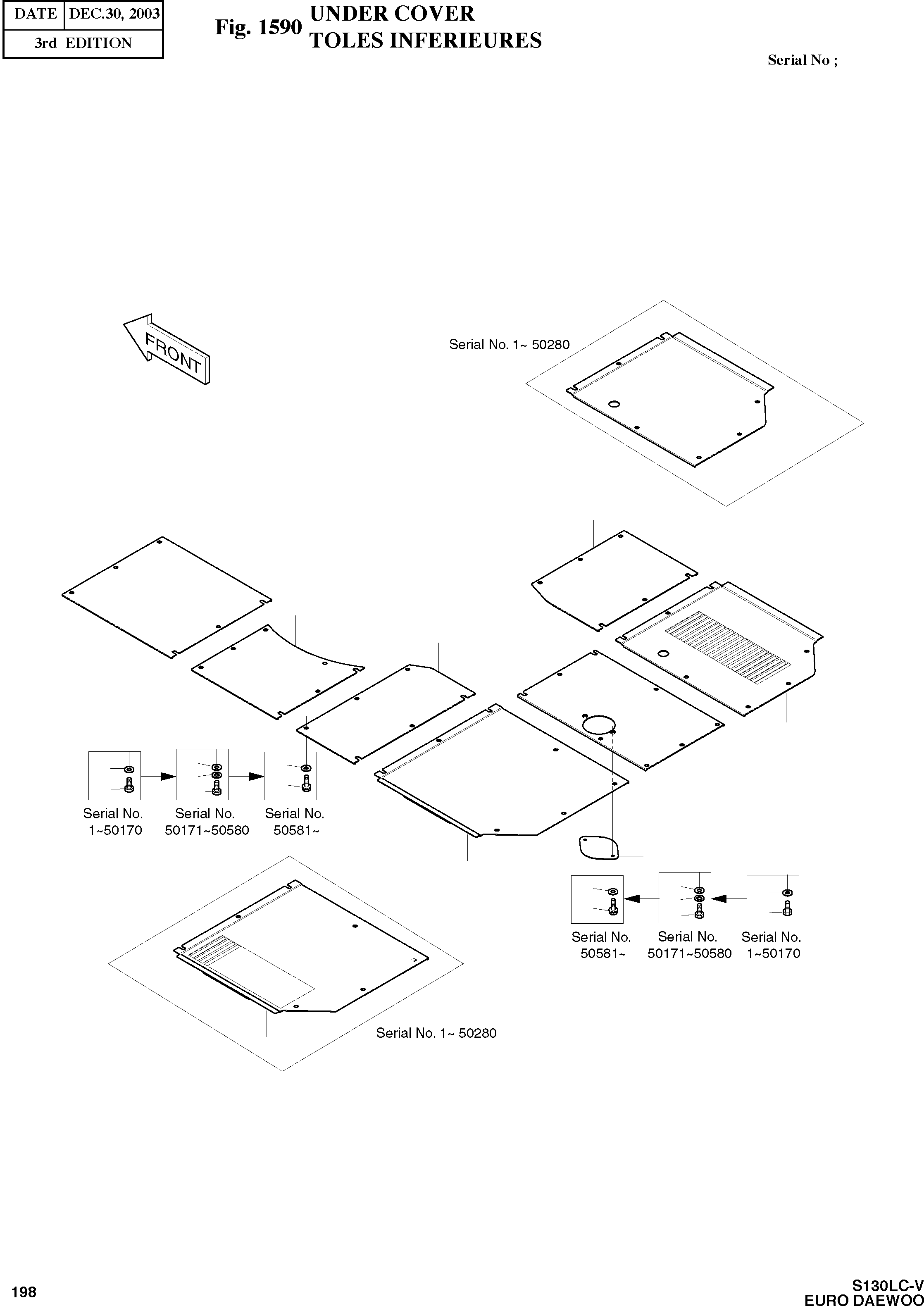 Other: DOOSAN-DAEWOO / SOLAR 130LC-V - DIEU(E130LC-V) / UNDER COVER(1590 : 1590)