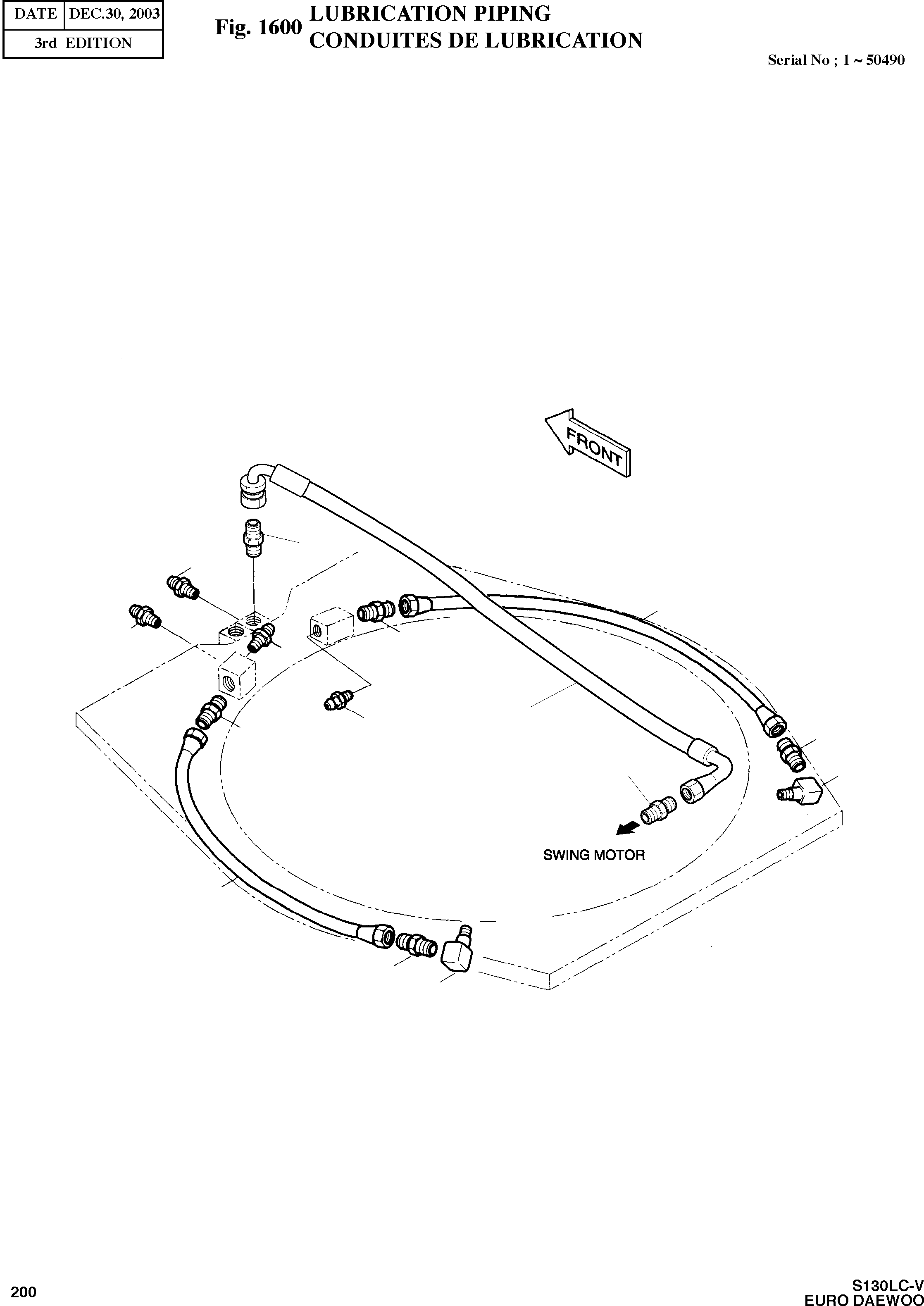 Other: DOOSAN-DAEWOO / SOLAR 130LC-V - DIEU(E130LC-V) / LUBRICATION PIPING(1600 : 1600)