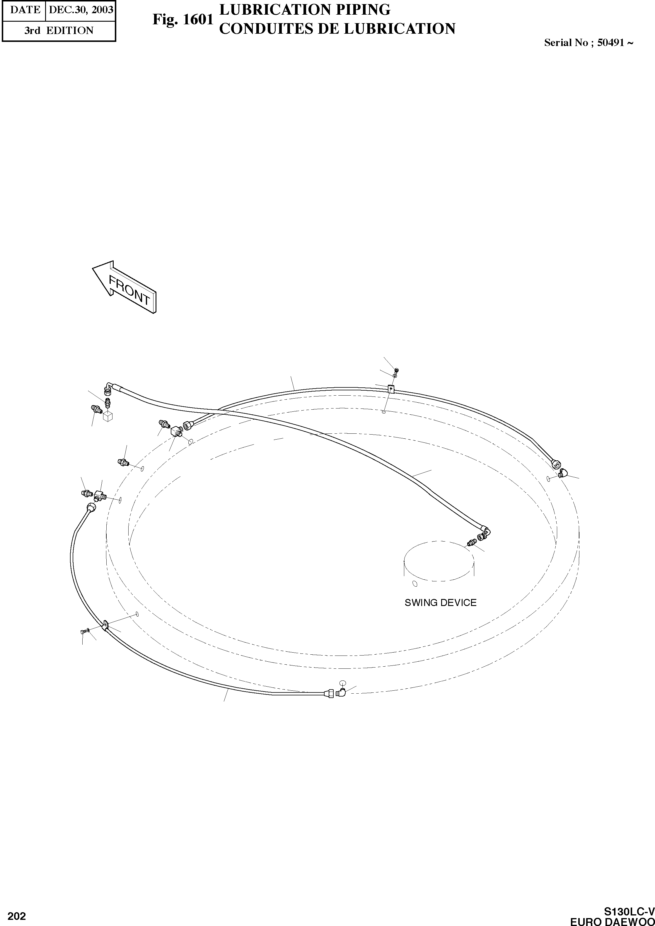 Other: DOOSAN-DAEWOO / SOLAR 130LC-V - DIEU(E130LC-V) / LUBRICATION PIPING(1601 : 1601)