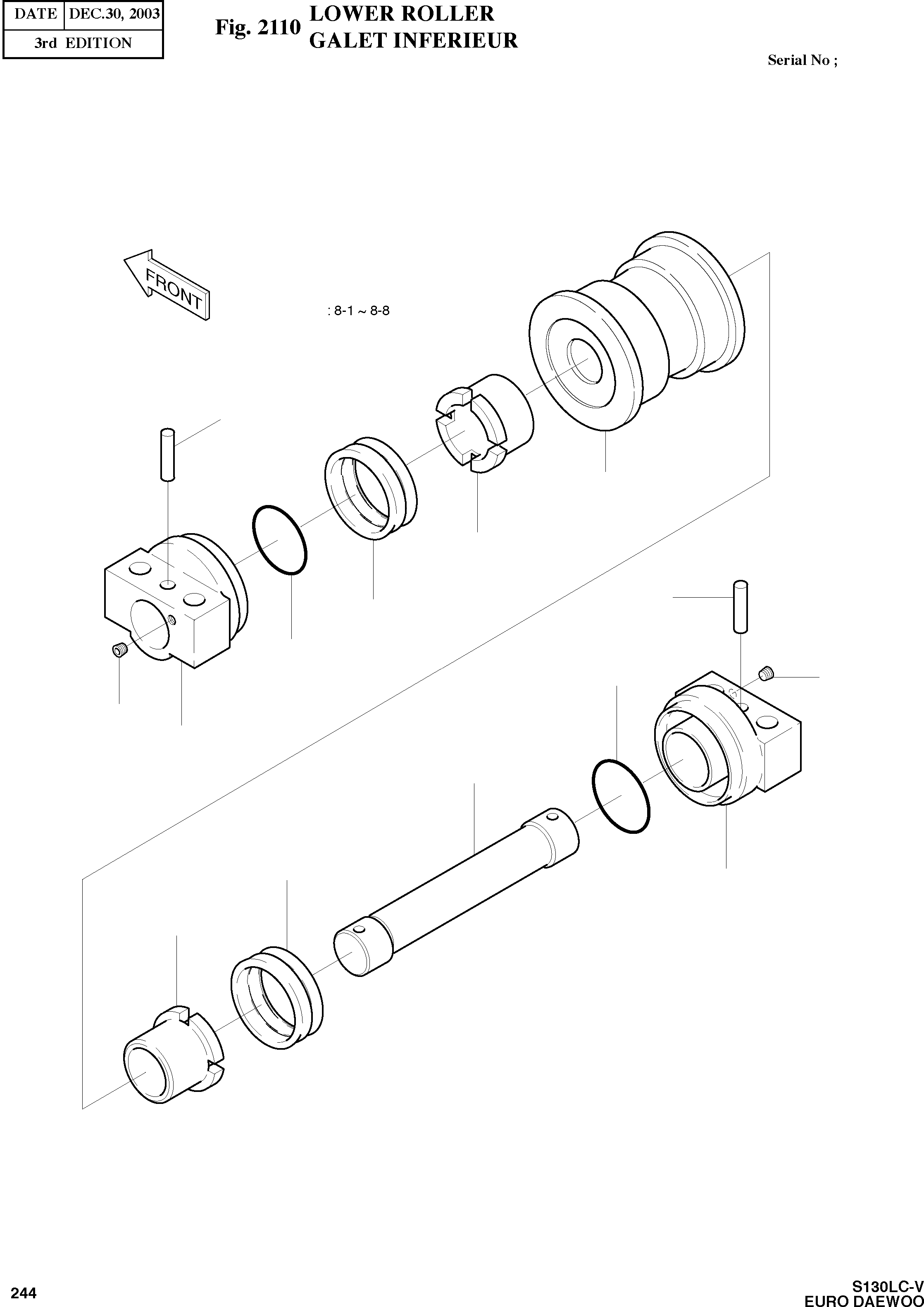 Other: DOOSAN-DAEWOO / SOLAR 130LC-V - DIEU(E130LC-V) / LOWER ROLLER(2110 : 2110)
