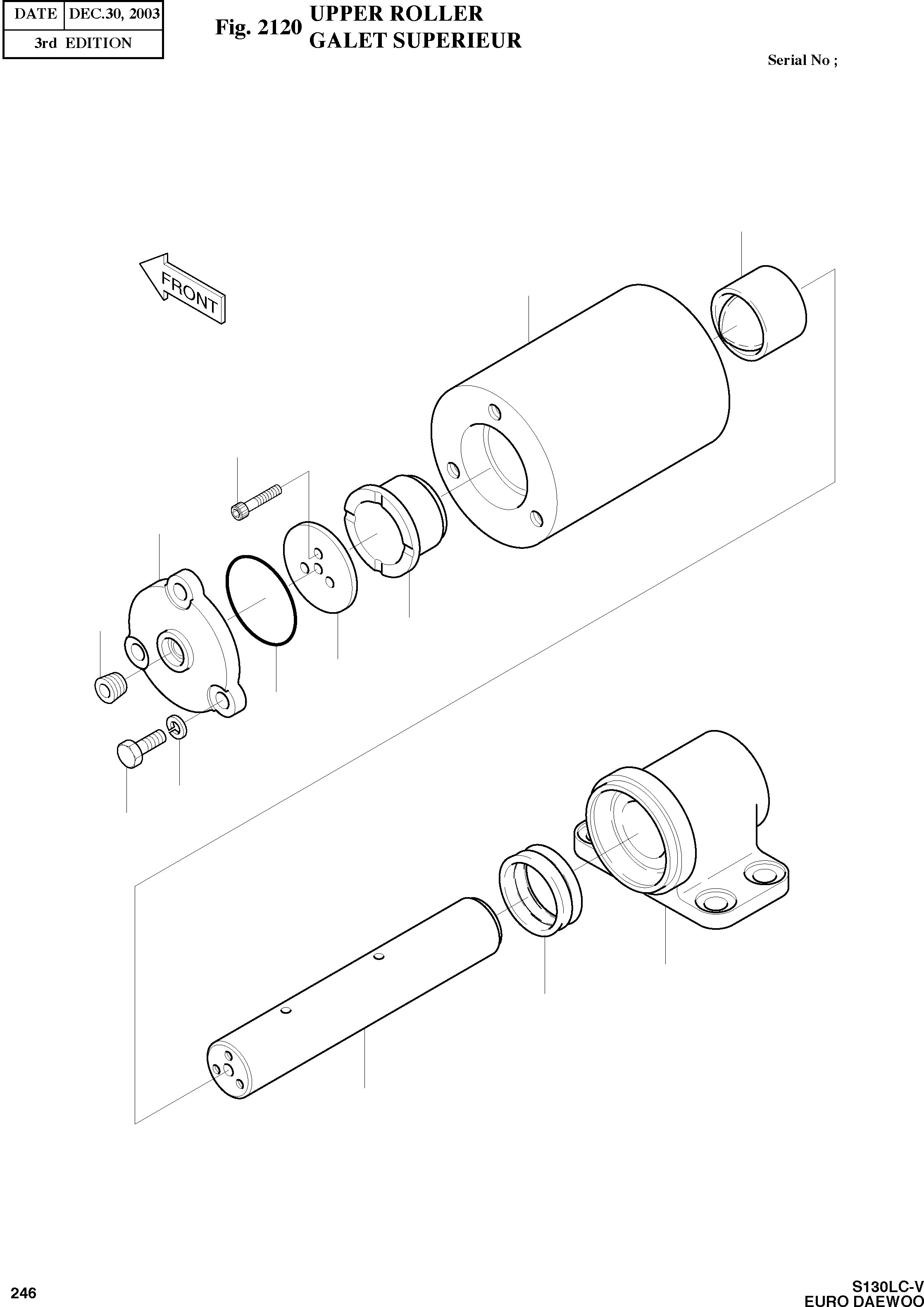 Other: DOOSAN-DAEWOO / SOLAR 130LC-V - DIEU(E130LC-V) / UPPER ROLLER(2120 : 2120)