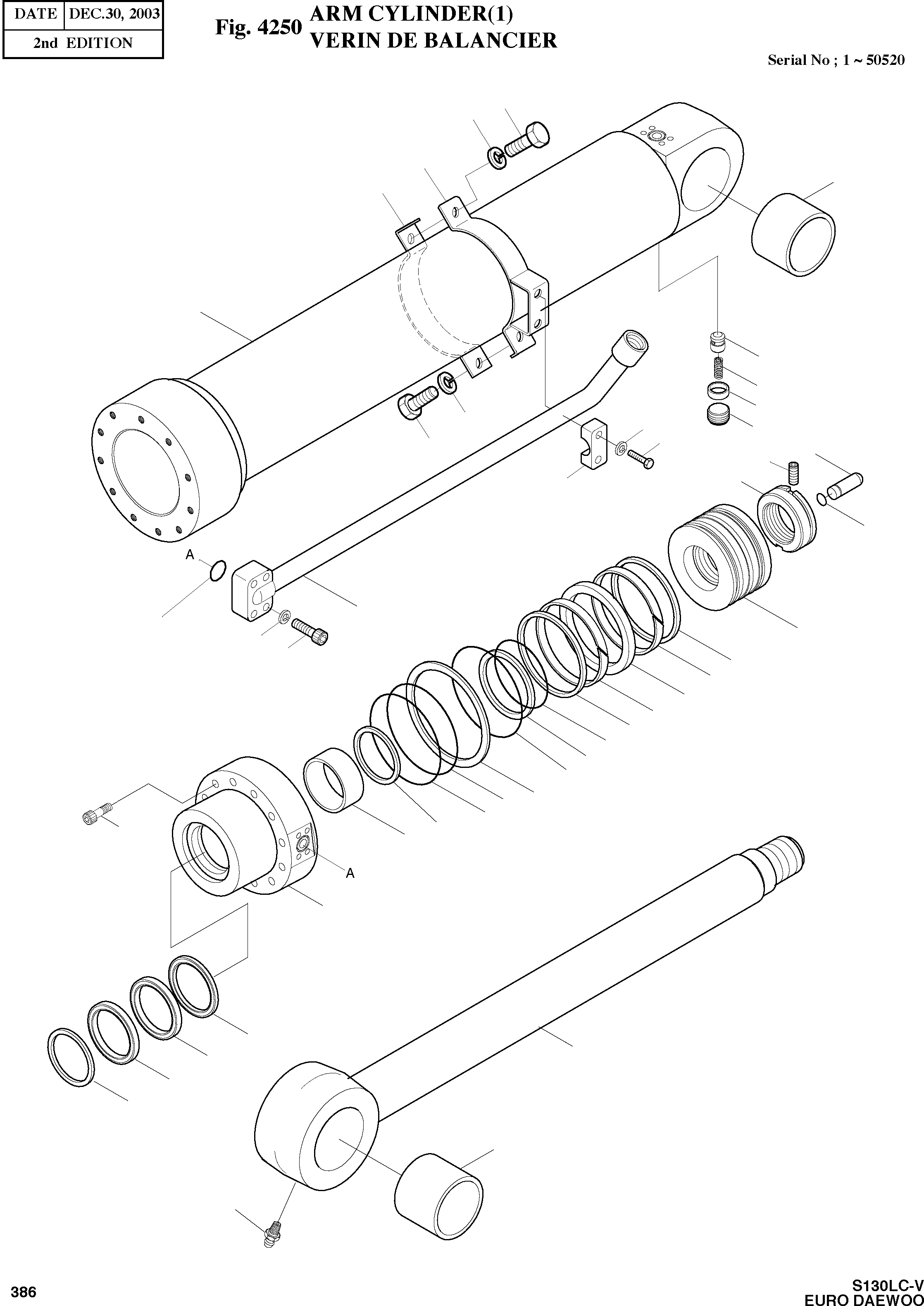 Other: DOOSAN-DAEWOO / SOLAR 130LC-V - DIEU(E130LC-V) / ARM CYLINDER (1)(4250 : 4250)