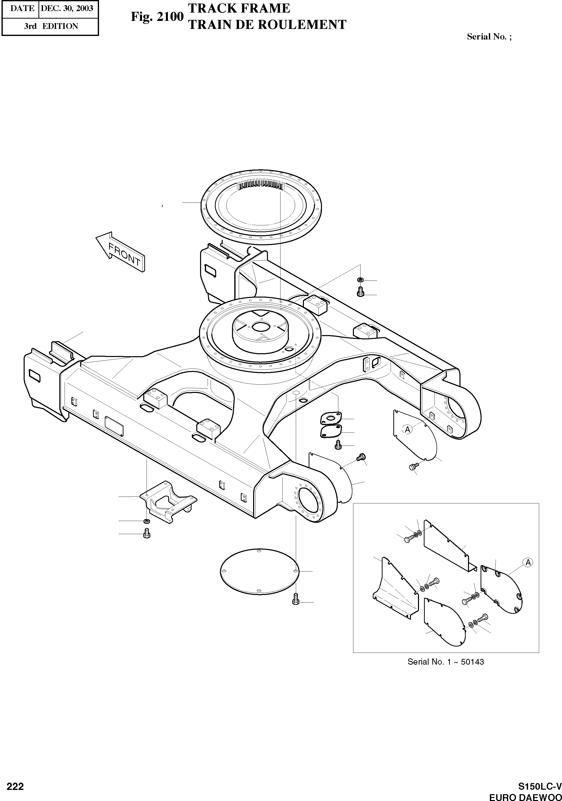 Other: DOOSAN-DAEWOO / SOLAR 150LC-V - DIEU(E150LC-V) / TRACK FRAME(2100 : 2100)