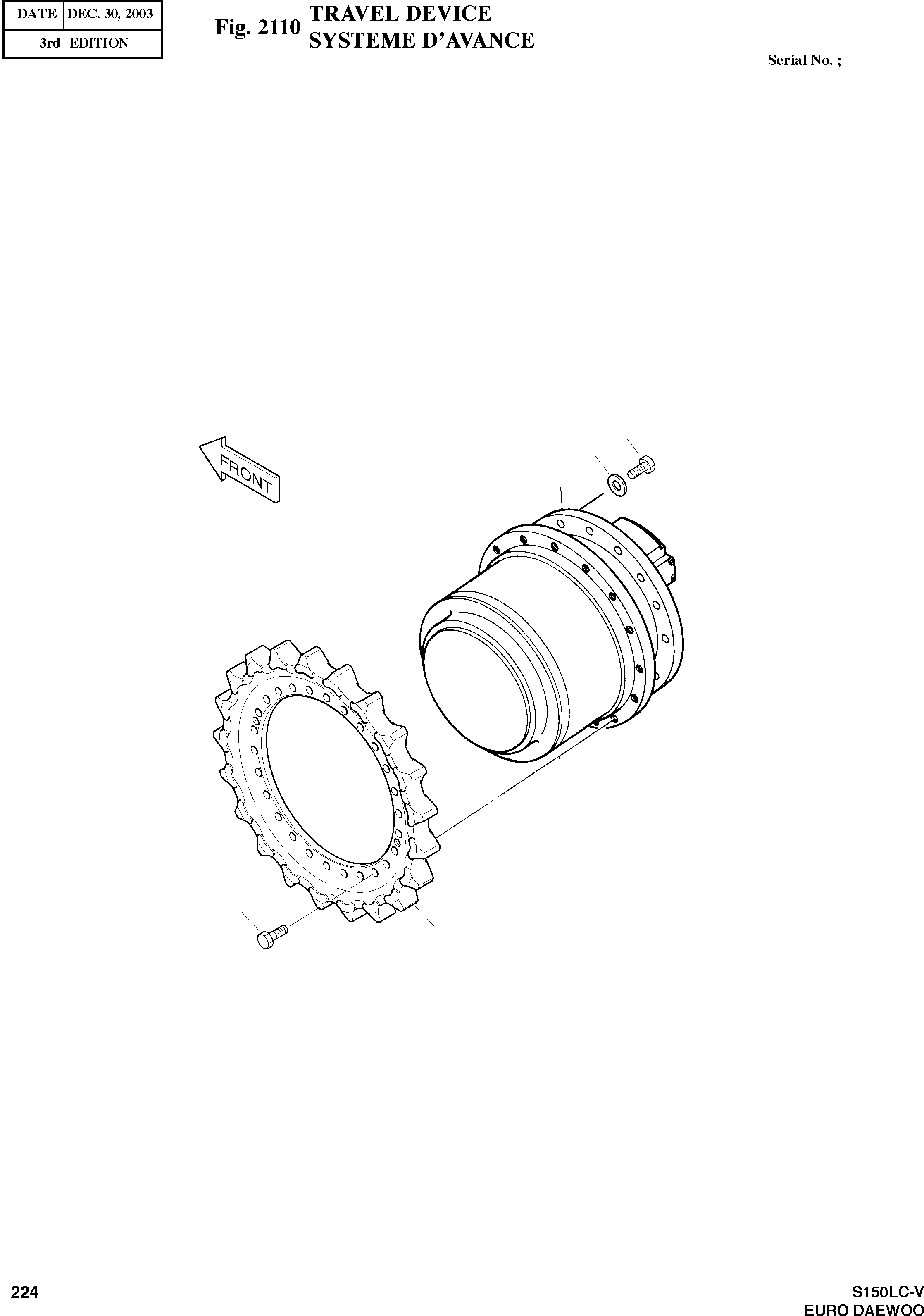 Other: DOOSAN-DAEWOO / SOLAR 150LC-V - DIEU(E150LC-V) / TRAVEL DEVICE(2110 : 2110)