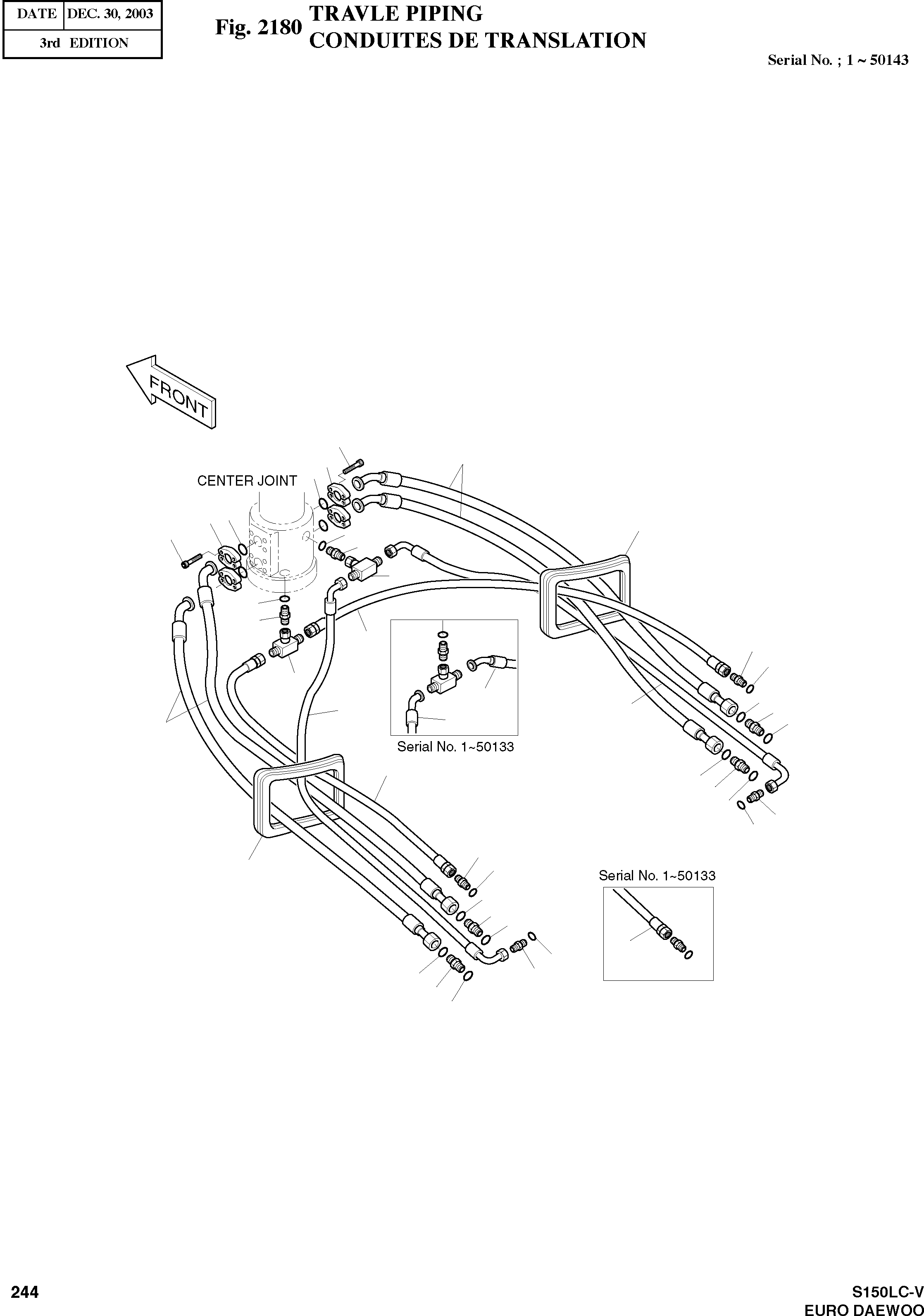 Other: DOOSAN-DAEWOO / SOLAR 150LC-V - DIEU(E150LC-V) / TRAVEL PIPING(2180 : 2180)