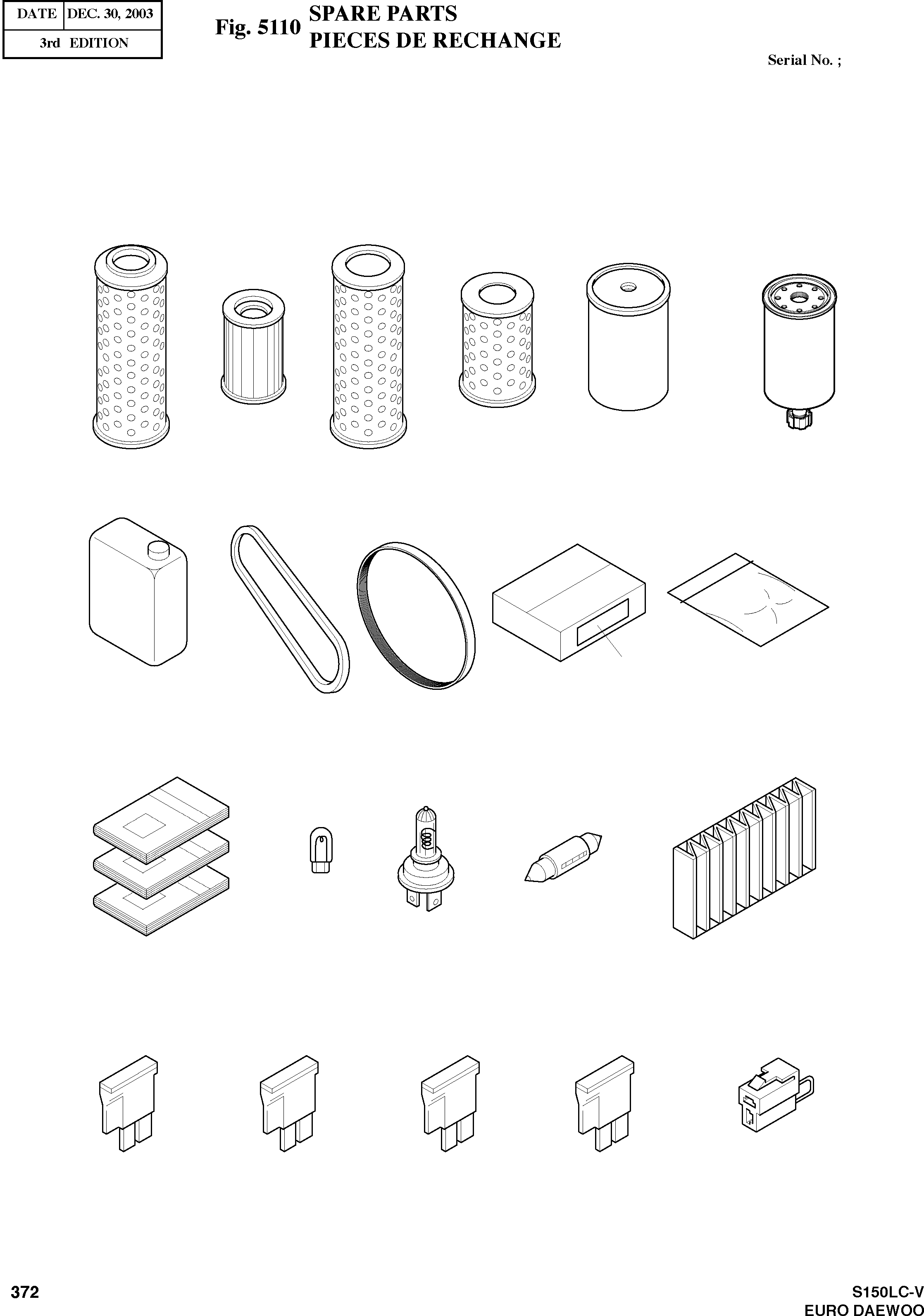 Other: DOOSAN-DAEWOO / SOLAR 150LC-V - DIEU(E150LC-V) / SPARE PARTS(5110 : 5110)