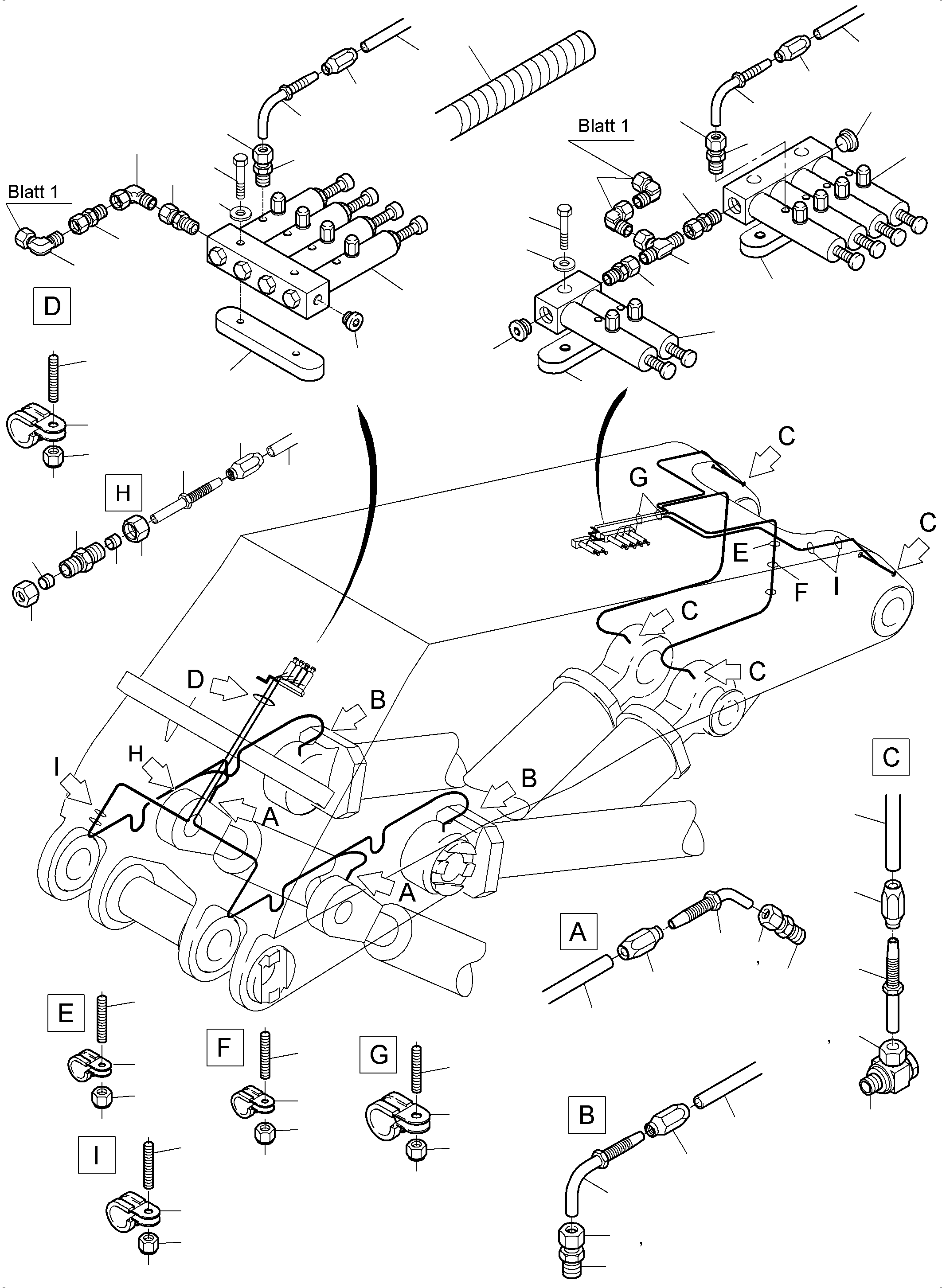 Excavators Mining Komatsu / PC3000-6E S/N 06249(G06249) / Boom - Central Lubrication (BBE)(485-2350f : 485-2350f)